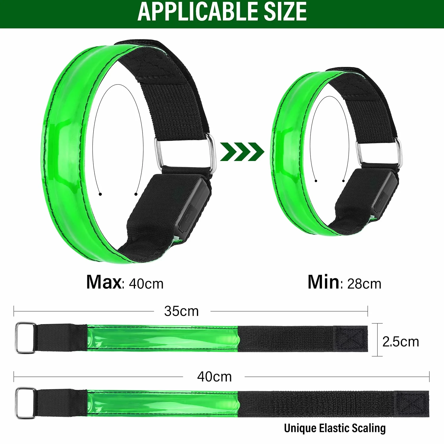 Bransoletka LED USB odblaskowa 4 sztuki do biegania dla dzieci sport