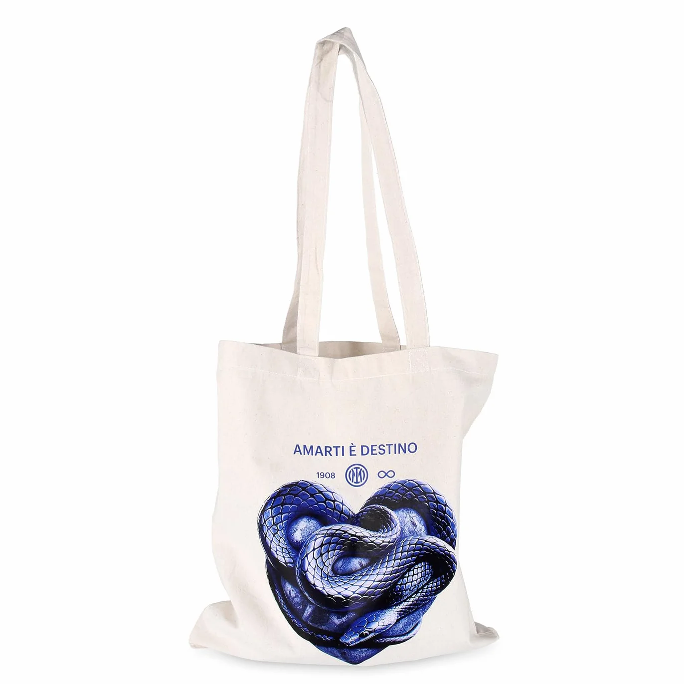 FC Internazionale Milano S.p.A. IM Inter White Love Tote Bag 100% bawełna