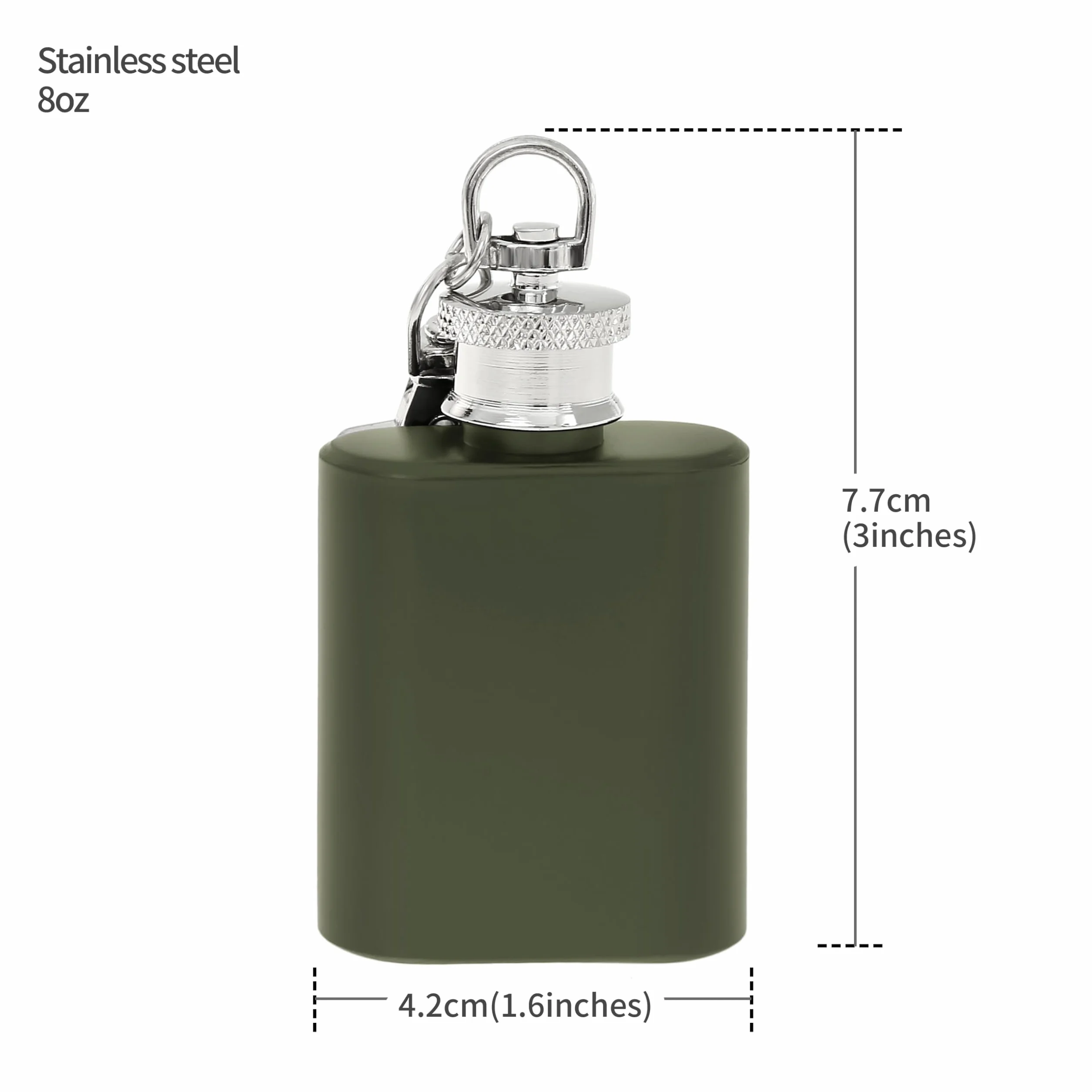 Flanacom Mini Piersiówka 30ml Brelok ze Stali Nierdzewnej – Camping, Outdoor, Prezenty Mężczyzn