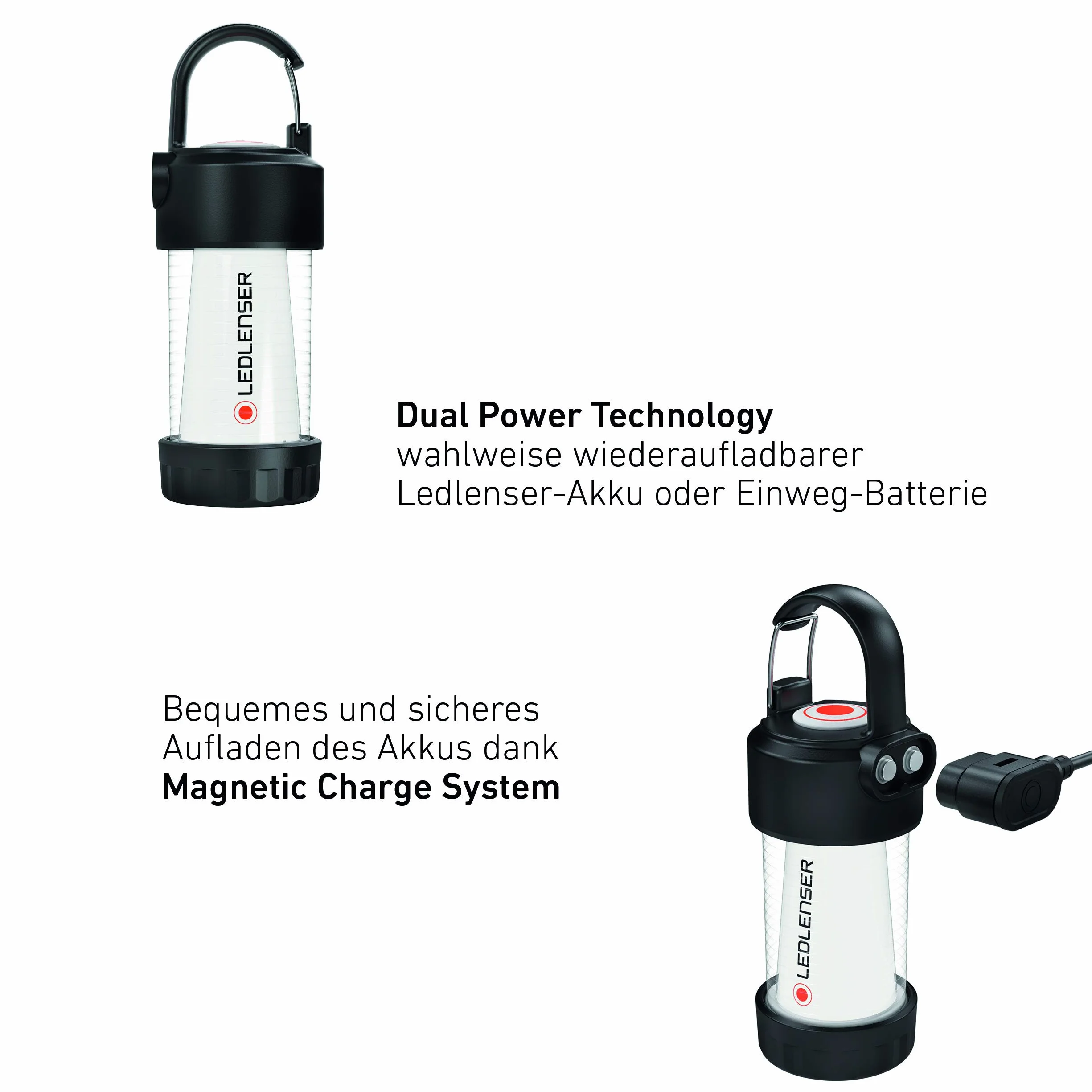 Ledlenser ML4 Latarnia, akumulator typu 14500 z możliwością ładowania, 300 lumenów, nieoślepiająca (opatentowana), do 45 godzin pracy, czerwone światło, możliwość zasilania bateryjnego 1xAA