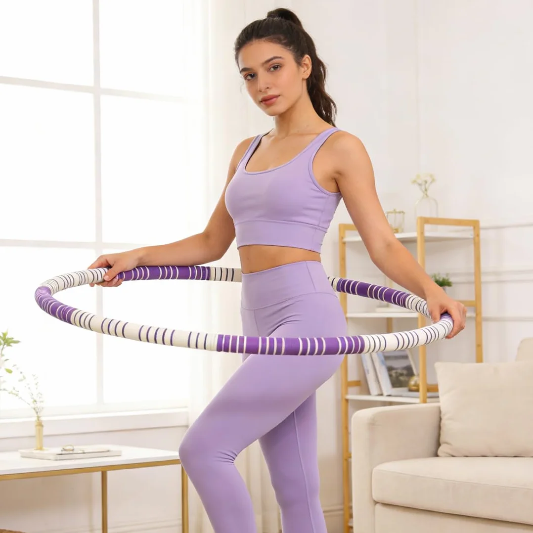 Hula hop dla dorosłych, 1,1 kg, obręcz do fitnessu, do ćwiczeń mięśni brzucha i spalania tłuszczu, do intensywnego treningu, 8 segmentów, zdejmowana reorganizacja