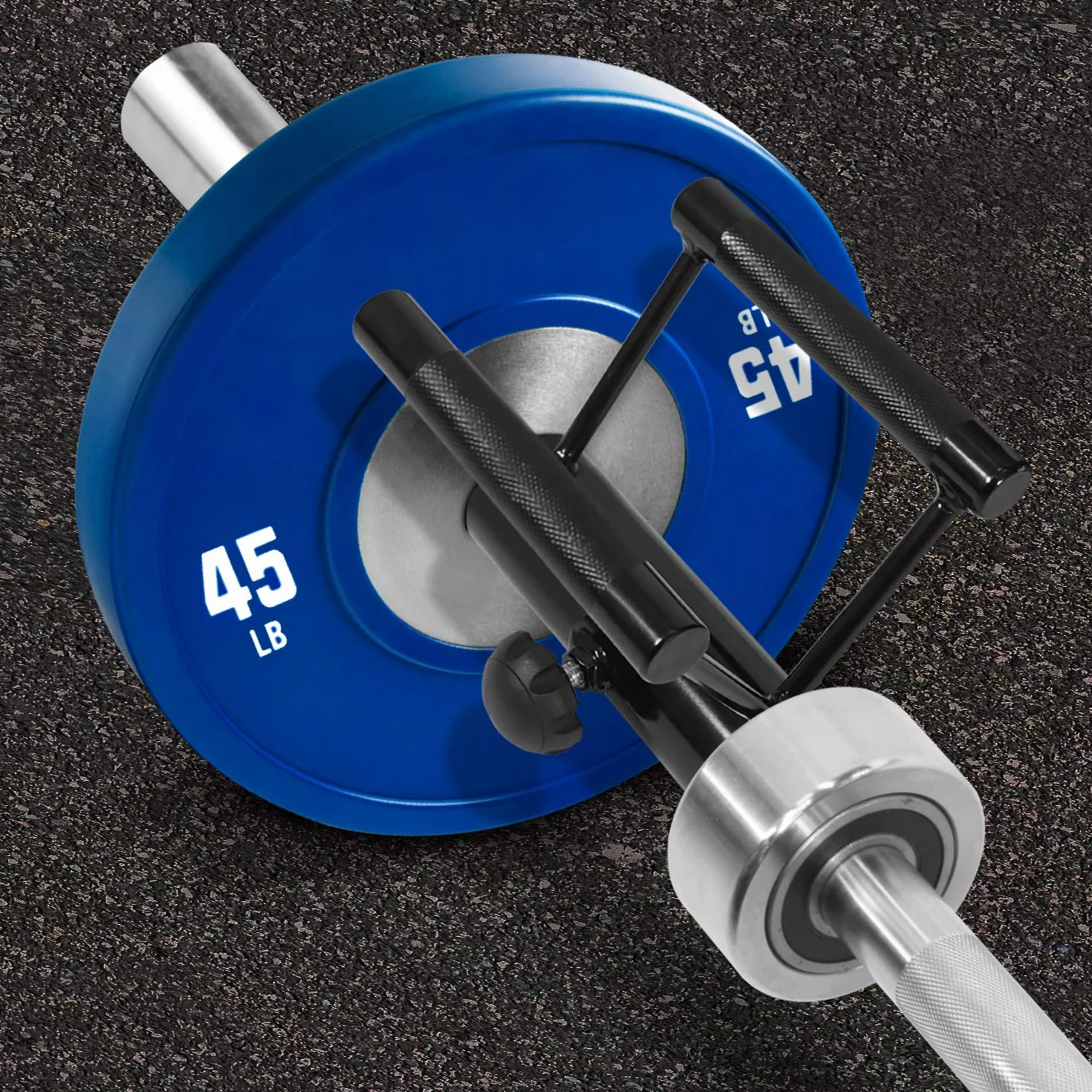 Yes4All FLKJ Deluxe platforma rzędowa T-Bar – pełne obracanie o 360° i łatwa instalacja – pasuje do drążków olimpijskich 2.5 cm i 5.1 cm, uchwyt radełkowy L