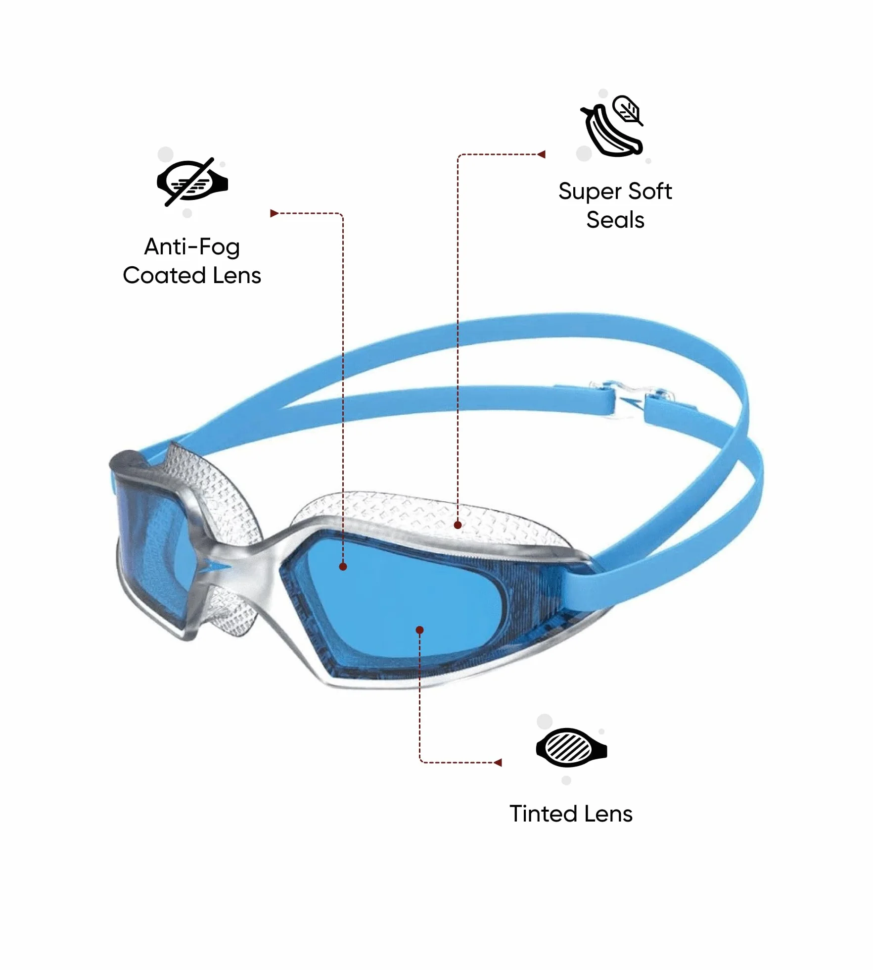 Speedo Okulary Pływackie Uniseks Hydropulse (1 w zestawie)