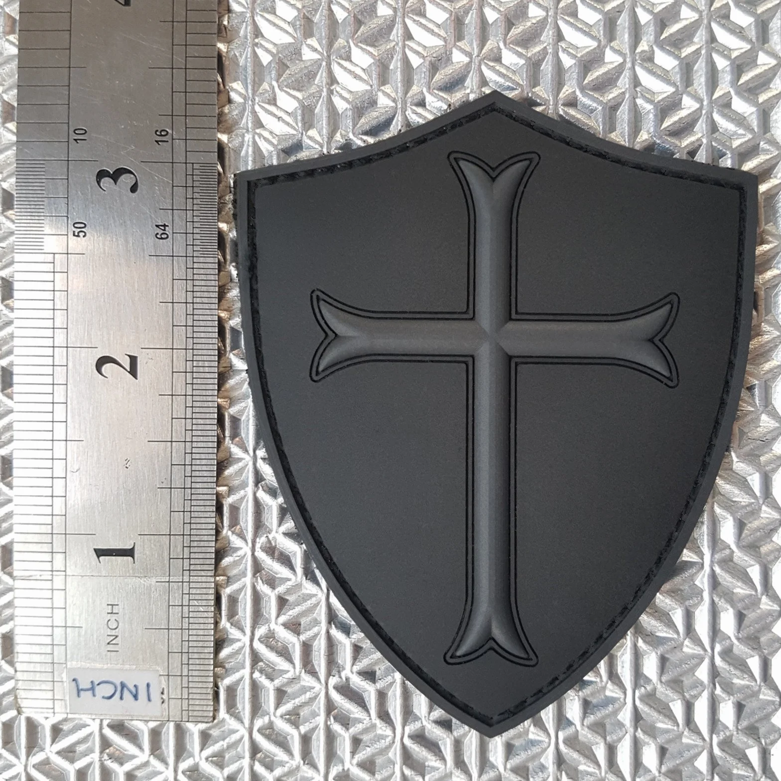 Subdued ACU US Navy Seals DEVGRU Crusaders Templar Knight Cross Morale PVC 3D Touch Fastener Patch