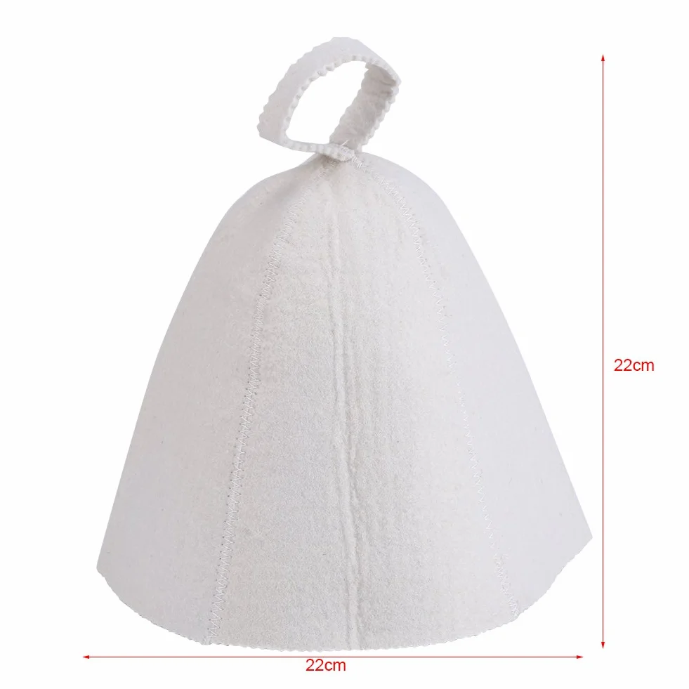 Kapelusz do Sauny Czapka Filcowa 100% Wełniana Biała 22 cm