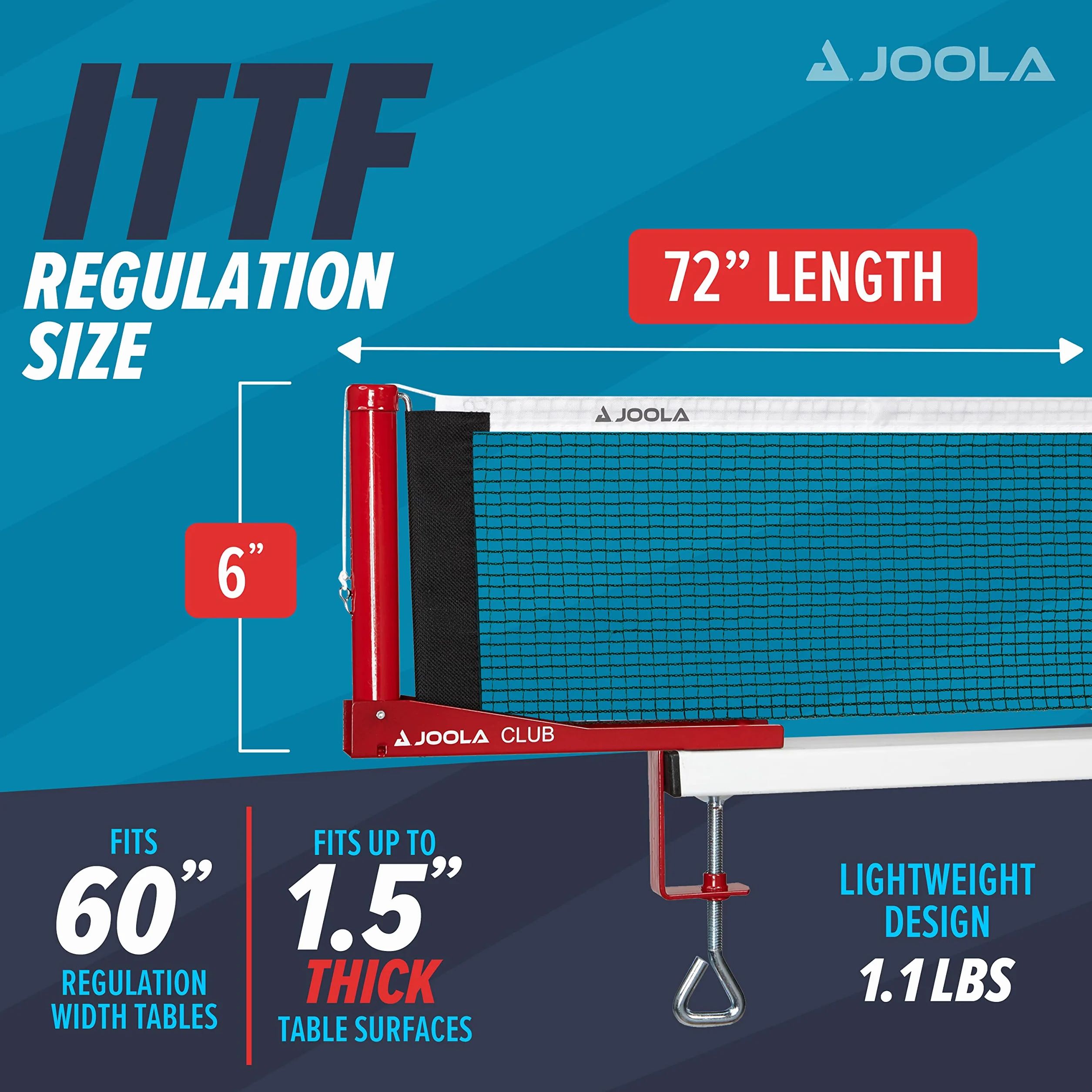 Joola Unisex – zestaw pocztowy dla dorosłych, siatka do tenisa stołowego, czerwona, 152 cm