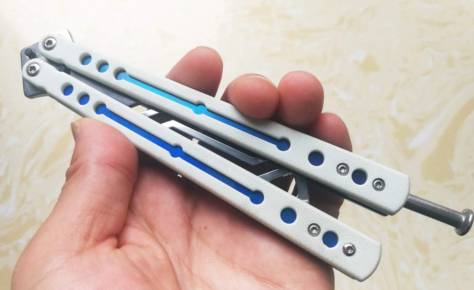 Taktyczny trenażer G10 łożysko rękojeści Stone Wash Metal Steel Blunt Dull Blade nieostrzone narzędzie
