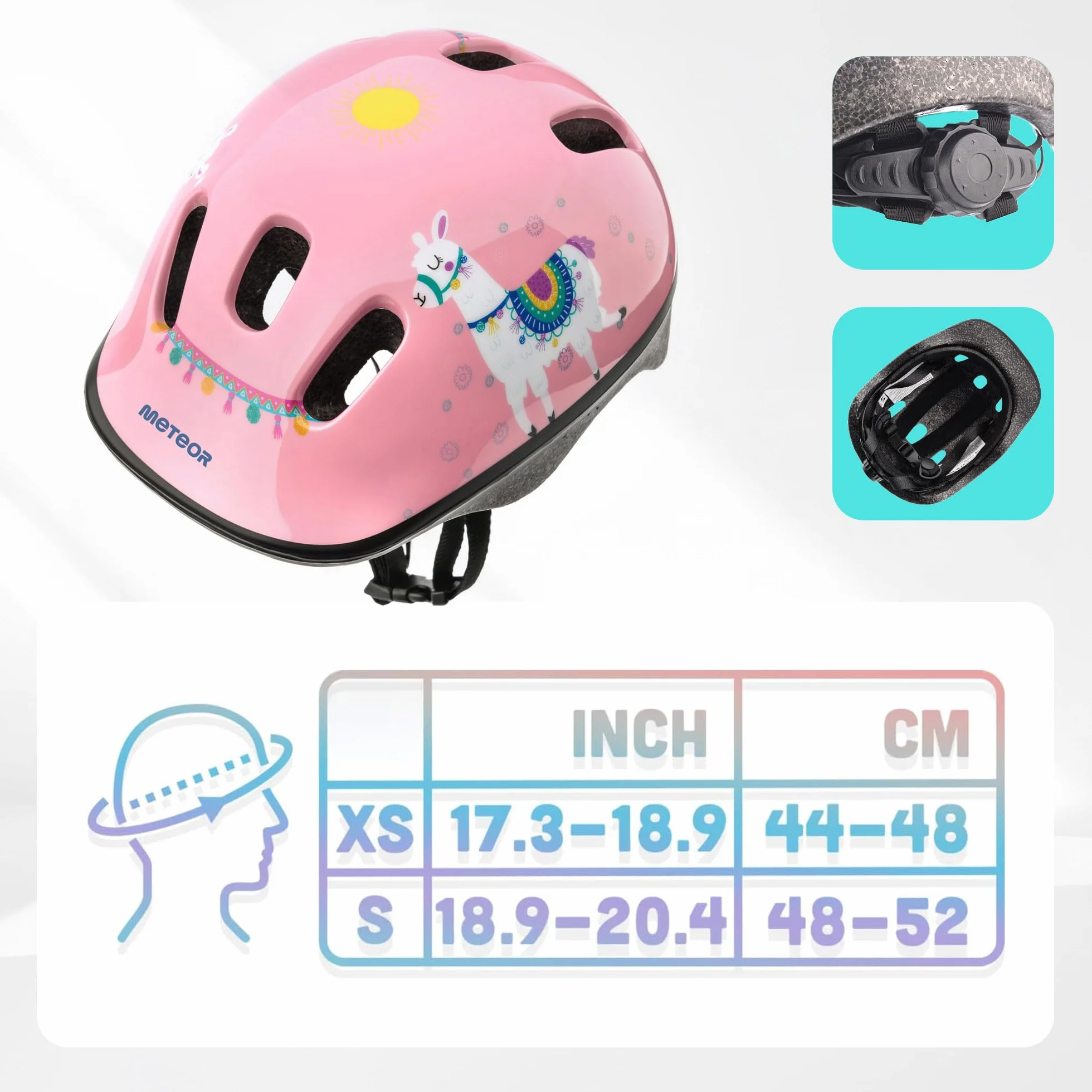 Kask Rowerowy Dla Dzieci – Dziecięcy Kask Rowerowy Na Rower Hulajnogę Rolki – Bezpieczny Kask Dla Dziewczynki i Chłopca – Kask Na Rower Dzieciecy Kaski Dziecięce Regulowane Kask Dla Dziecka METEOR