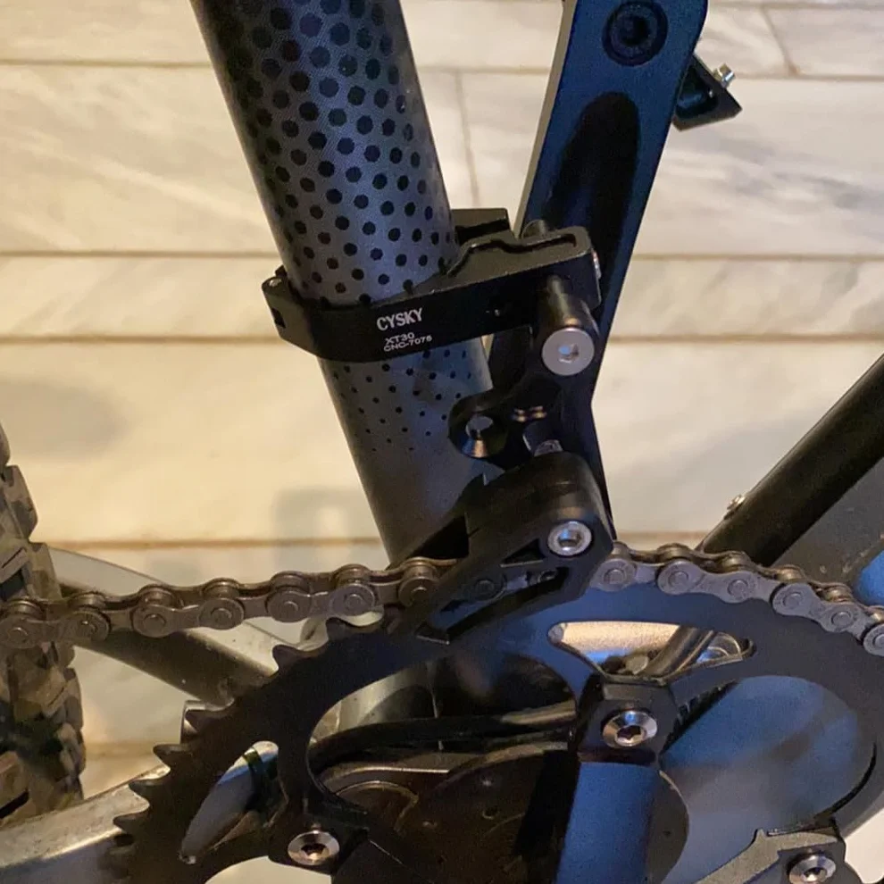 CYSKY Prowadnica łańcucha rowerowego, osłona łańcucha roweru górskiego, ochrona łańcucha MTB, 7075, stop aluminium, do większości rowerów, rowerów szosowych, górskich