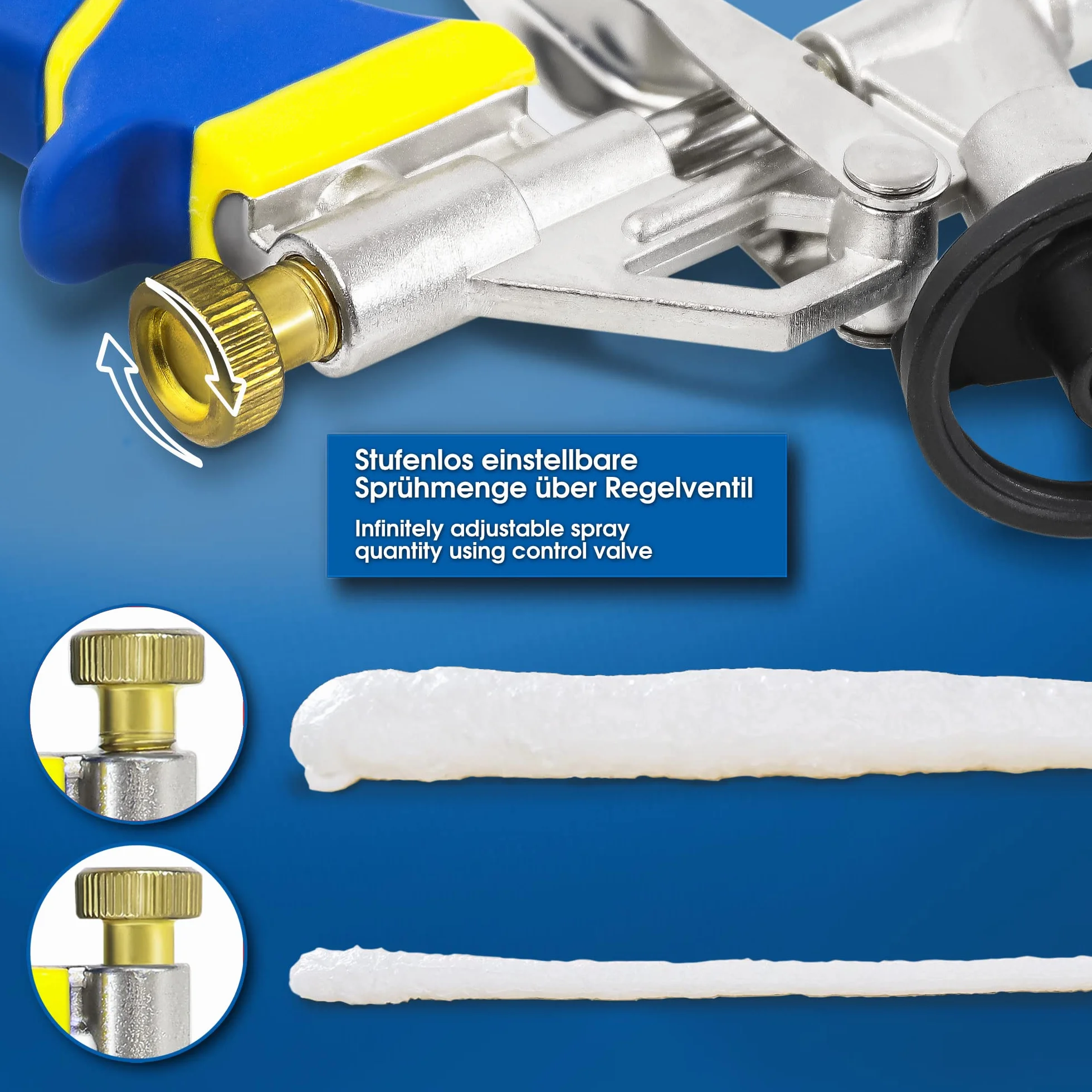 S&R Pistolet do piany, pistolet dozujący przemysłowy do puszek z pianki budowlanej, ergonomiczny uchwyt, powłoka teflonowa