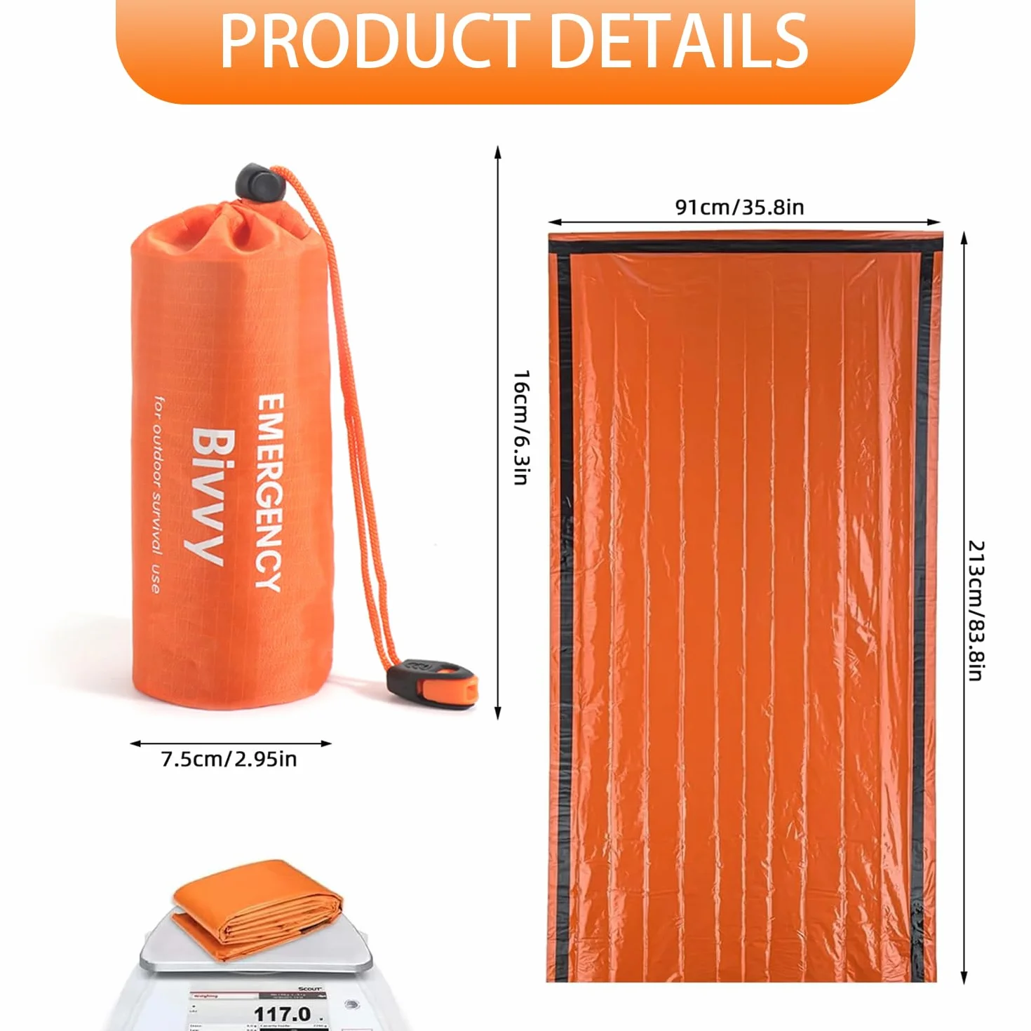 Namiot ratunkowy ultralekki wodoodporny 150 cm