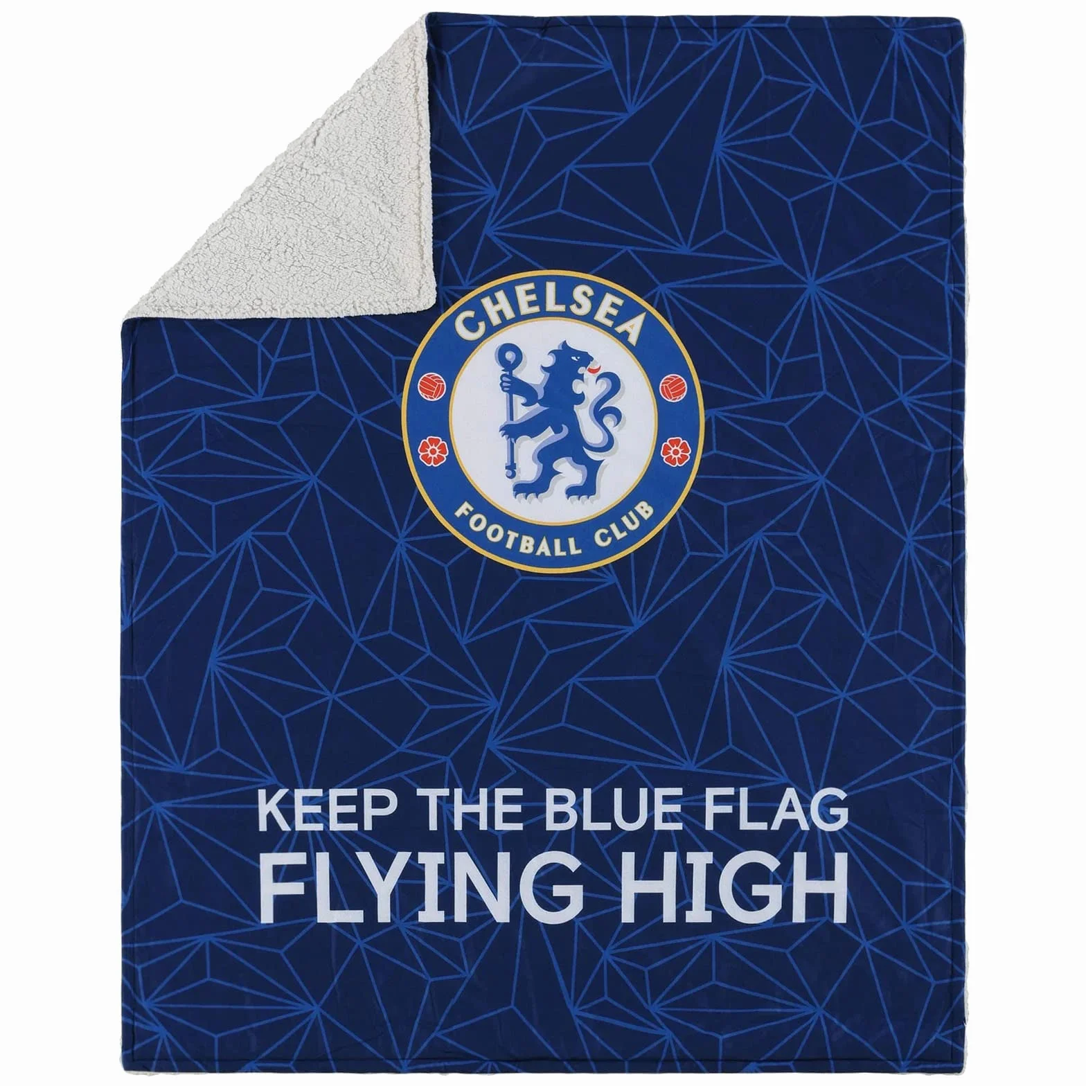 Chelsea FC EPL slogan Sherpa pluszowy koc
