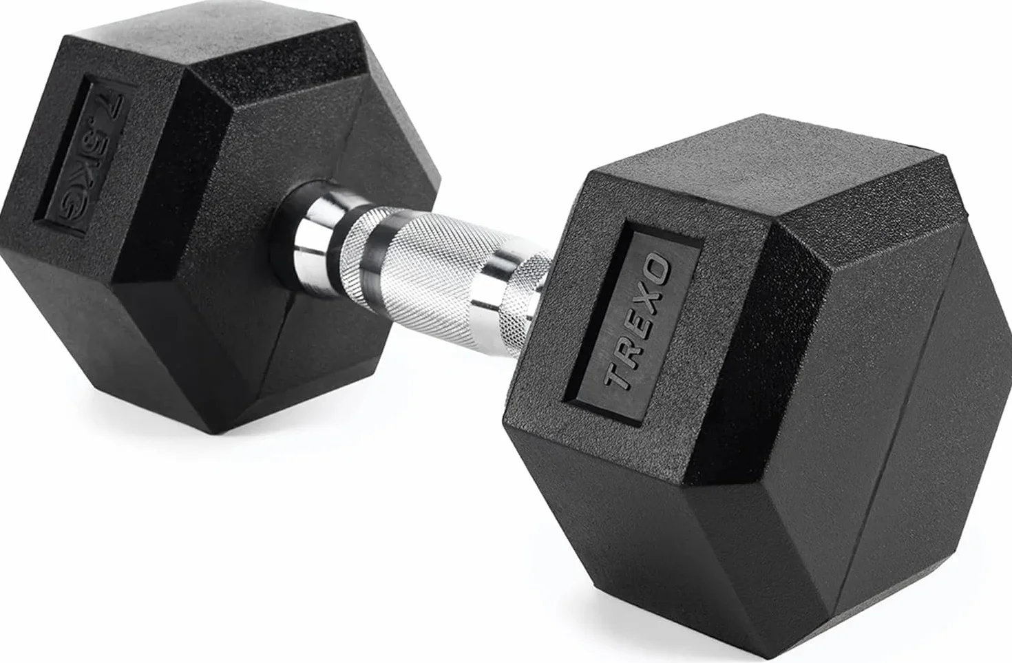 TREXO Hantle 2,5 kg – 35 kg, sześciokątne, wytrzymałe, gumowane żeliwo, do treningu siłowego w domu, z ergonomicznym uchwytem, stabilne i wszechstronne