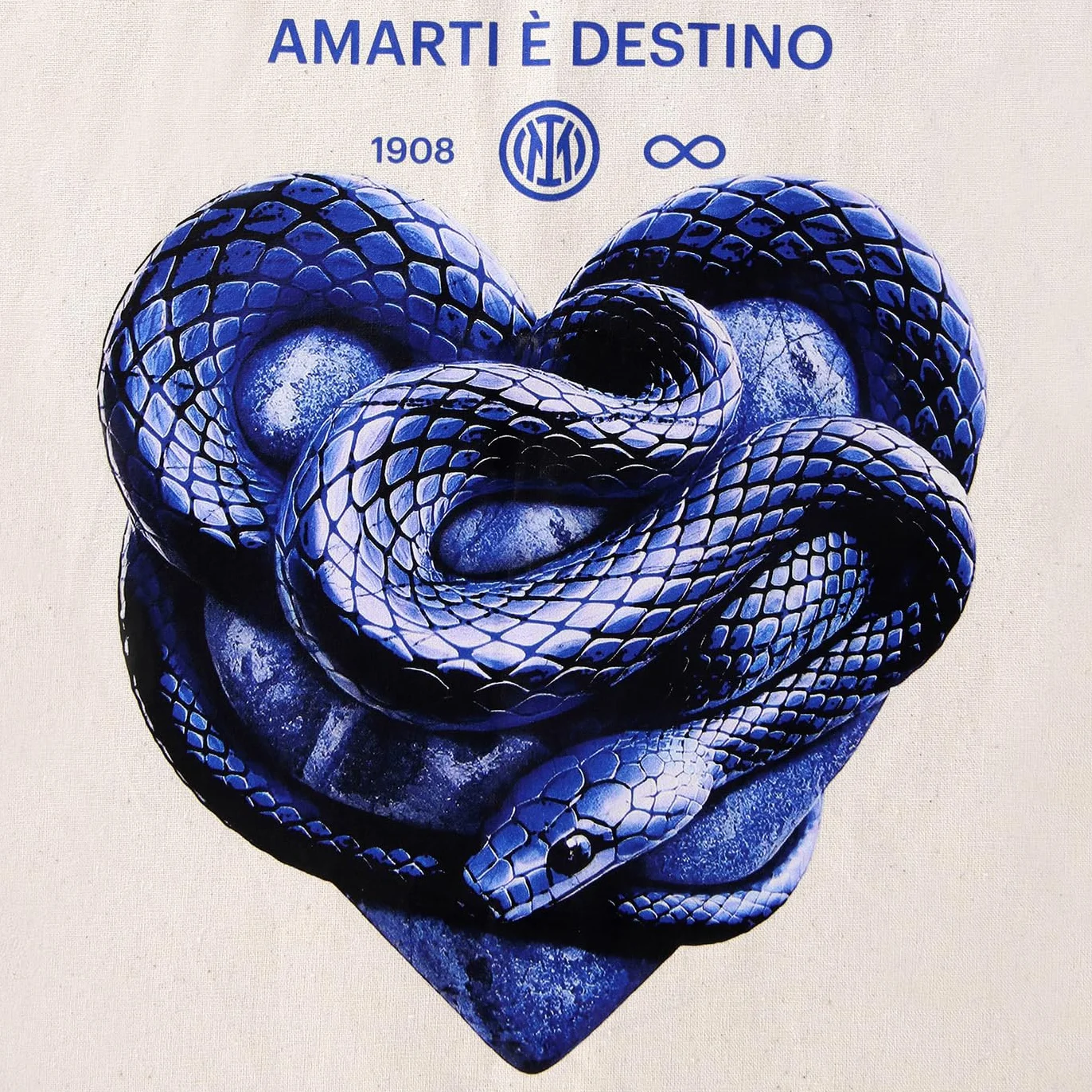FC Internazionale Milano S.p.A. IM Inter White Love Tote Bag 100% bawełna