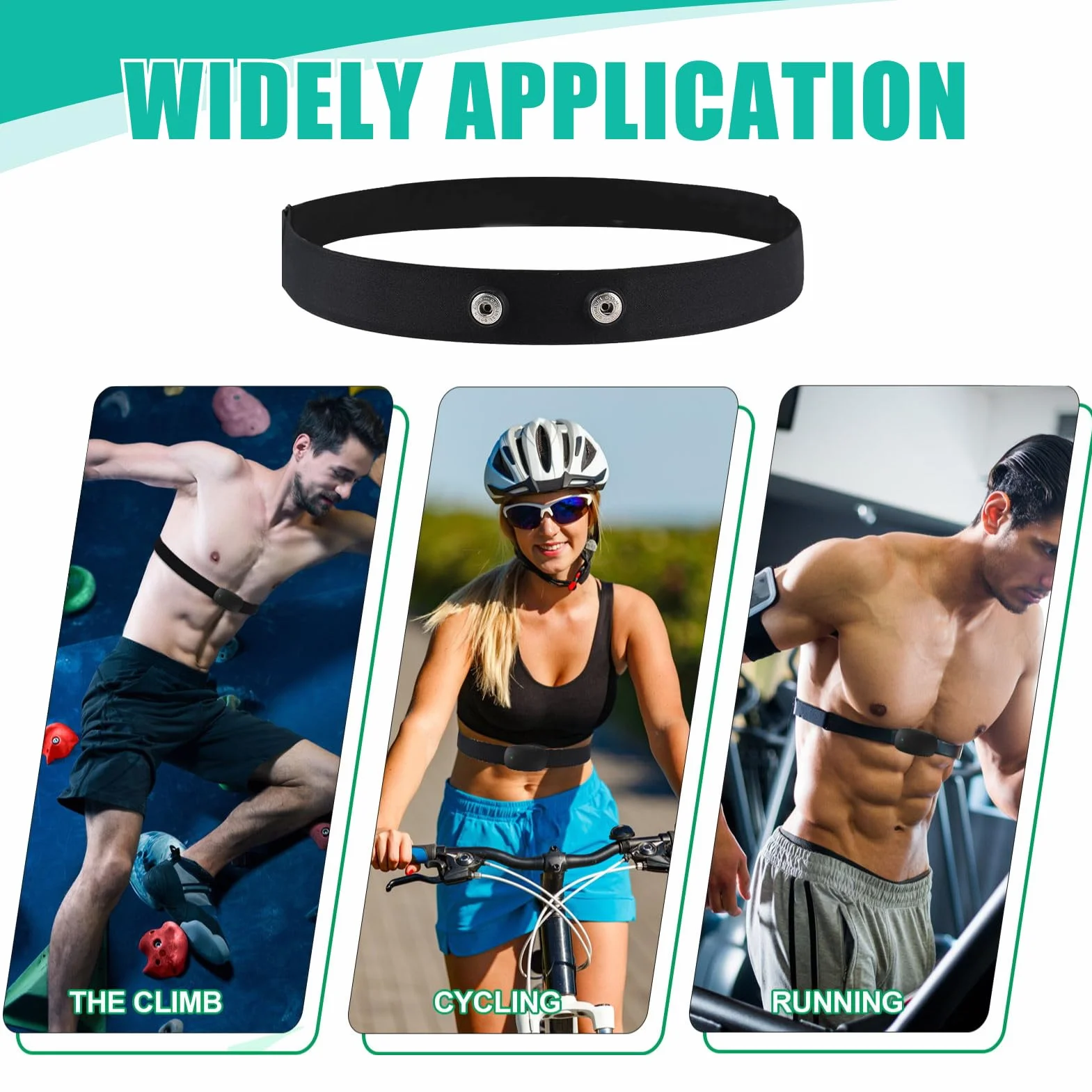 Regulowany pasek Cardio do Bluetooth Ant+, kompatybilny z Garmin, Wahoo, Polar H10 H9, Coospo, Magene, Bryton, Livlov, czujniki odległości 45 mm