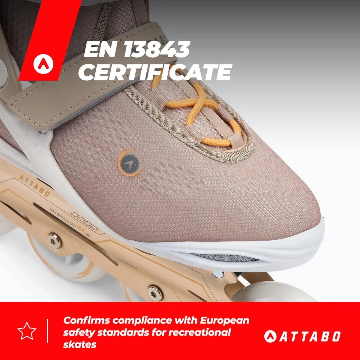 ATTABO Luna Women's Fitness Roller – kółka z poliuretanu 84 mm, łożyska ABEC-7, szyna aluminiowa, wentylowany trzonek, komfort i precyzja