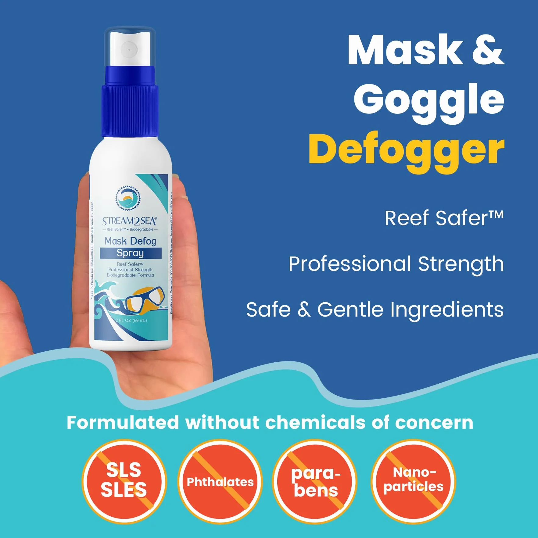 Reef Safe Anti-Fog Spray do gogli pływackich i masek do nurkowania