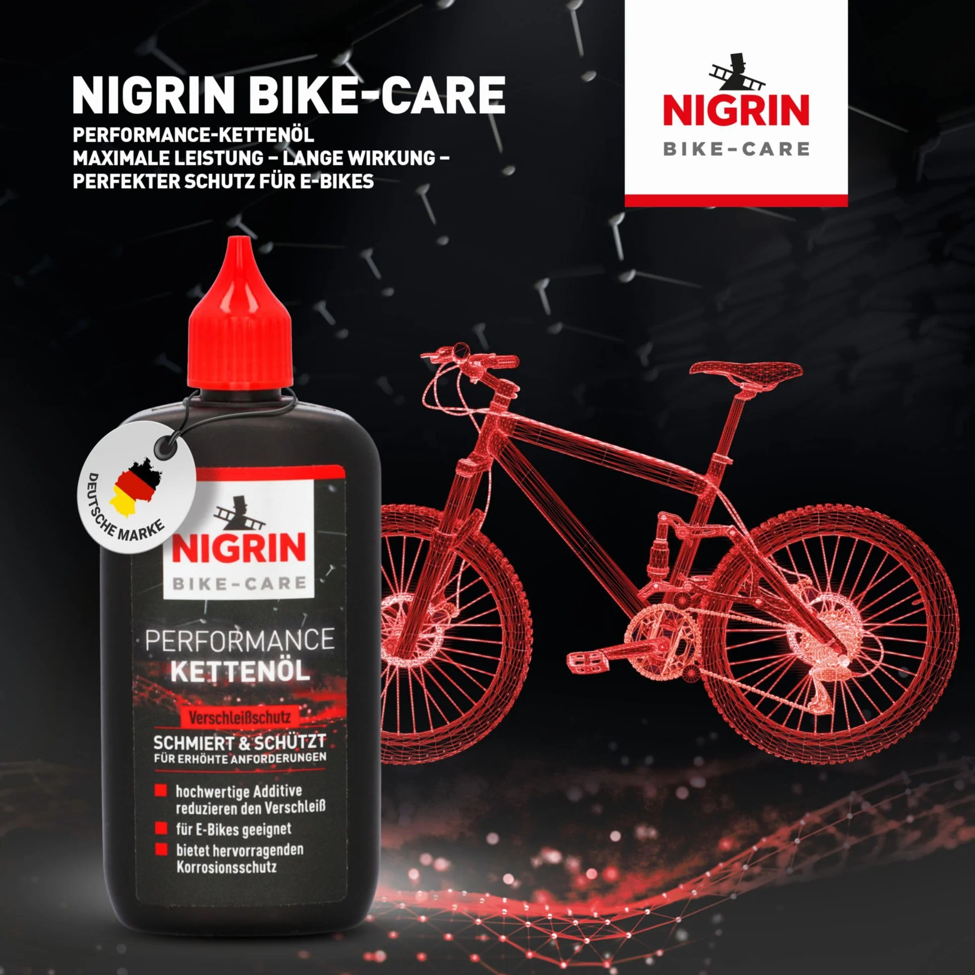 NIGRIN Olej do łańcuchów rowerowych E-Bike 100 ml szary, 100 ml