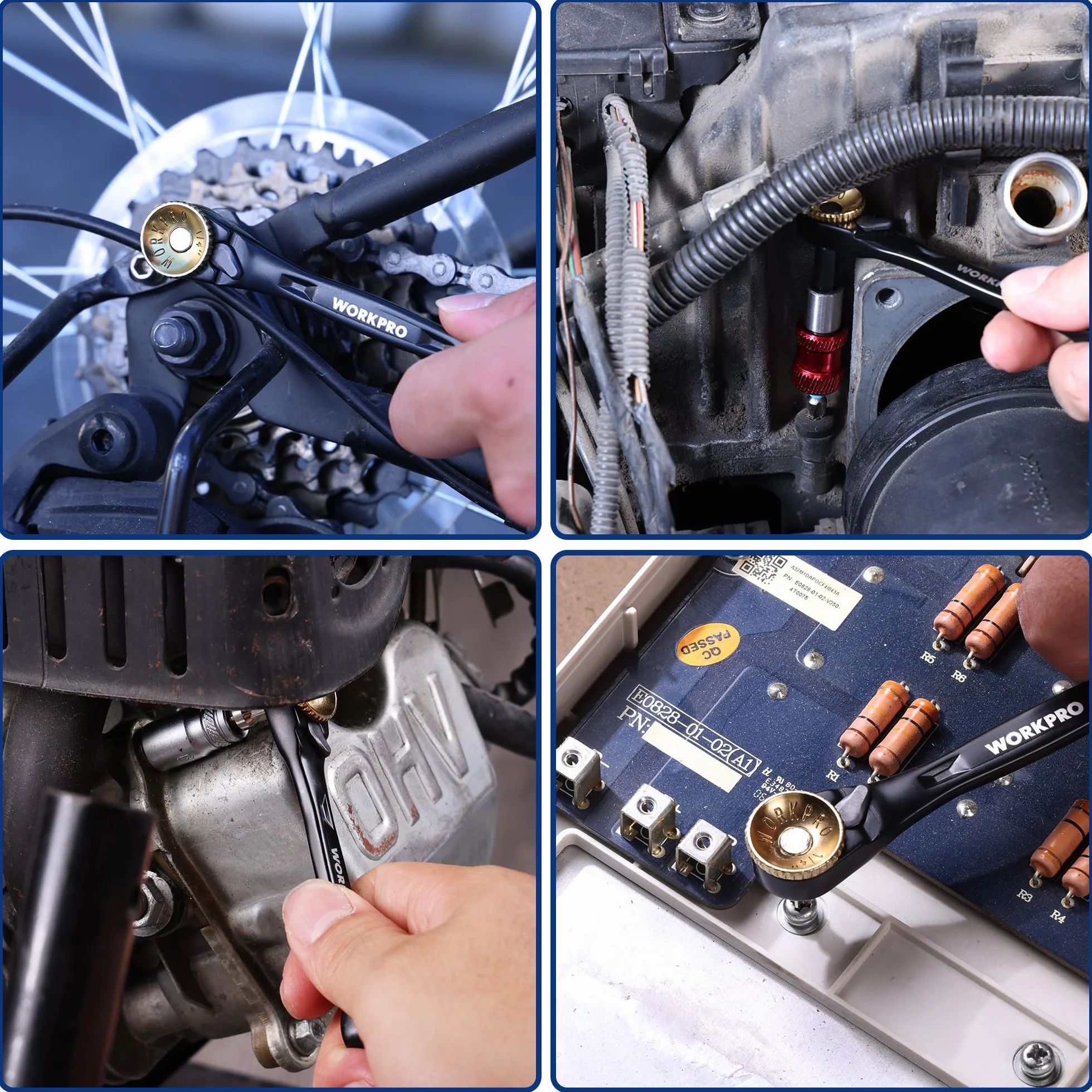 WORKPRO Zestaw nasadek 1/4" 34-częściowy, bity wkrętakowe S2, magnetyczny uchwyt