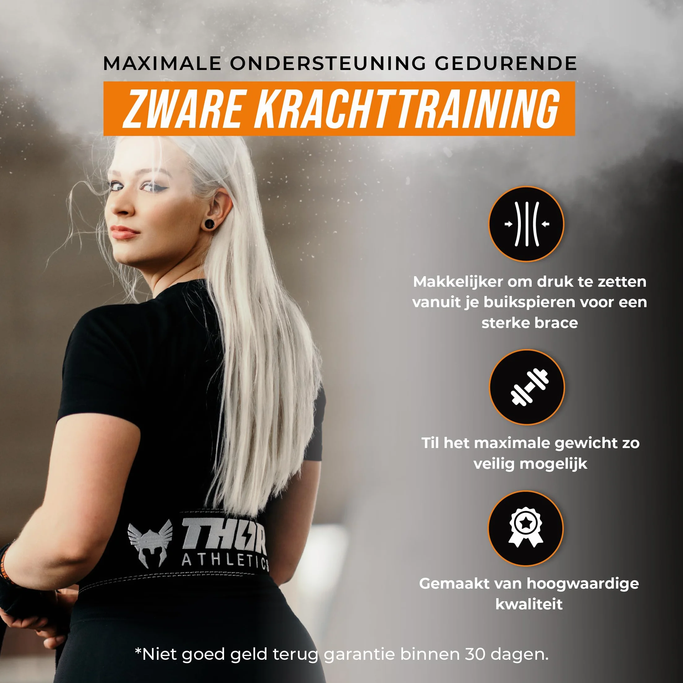 Thor Athletics Pasek do Podnoszenia Ciężarów Czarny XL