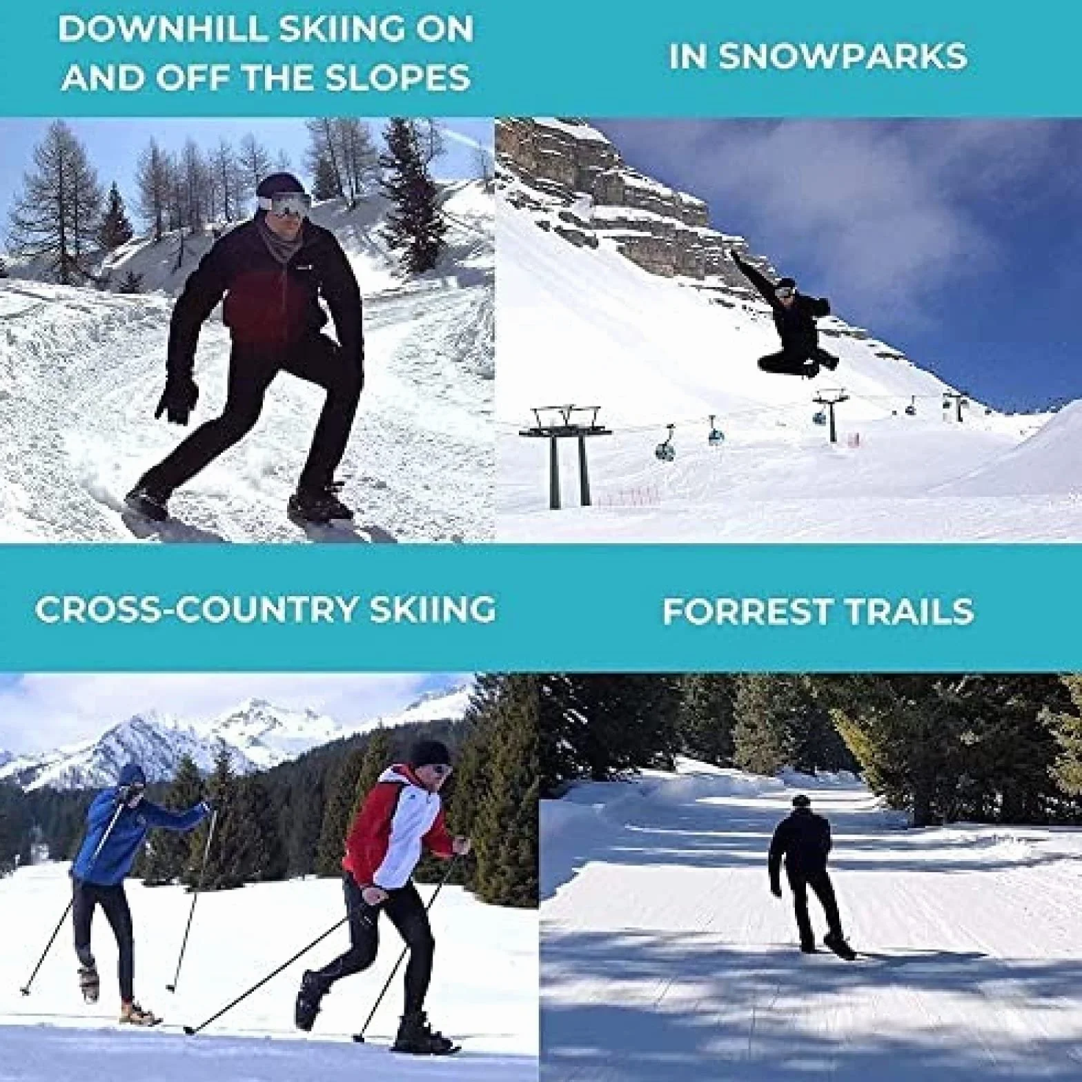Mini Łyżwy Regulowane-antypoślizgowe Narty Dla Dorosłych Na Śnieg Skiboard Snowblades-uniwersalne Buty Narciarskie Na Sankach Snowboard,Czarny,Dorosły,Collector88