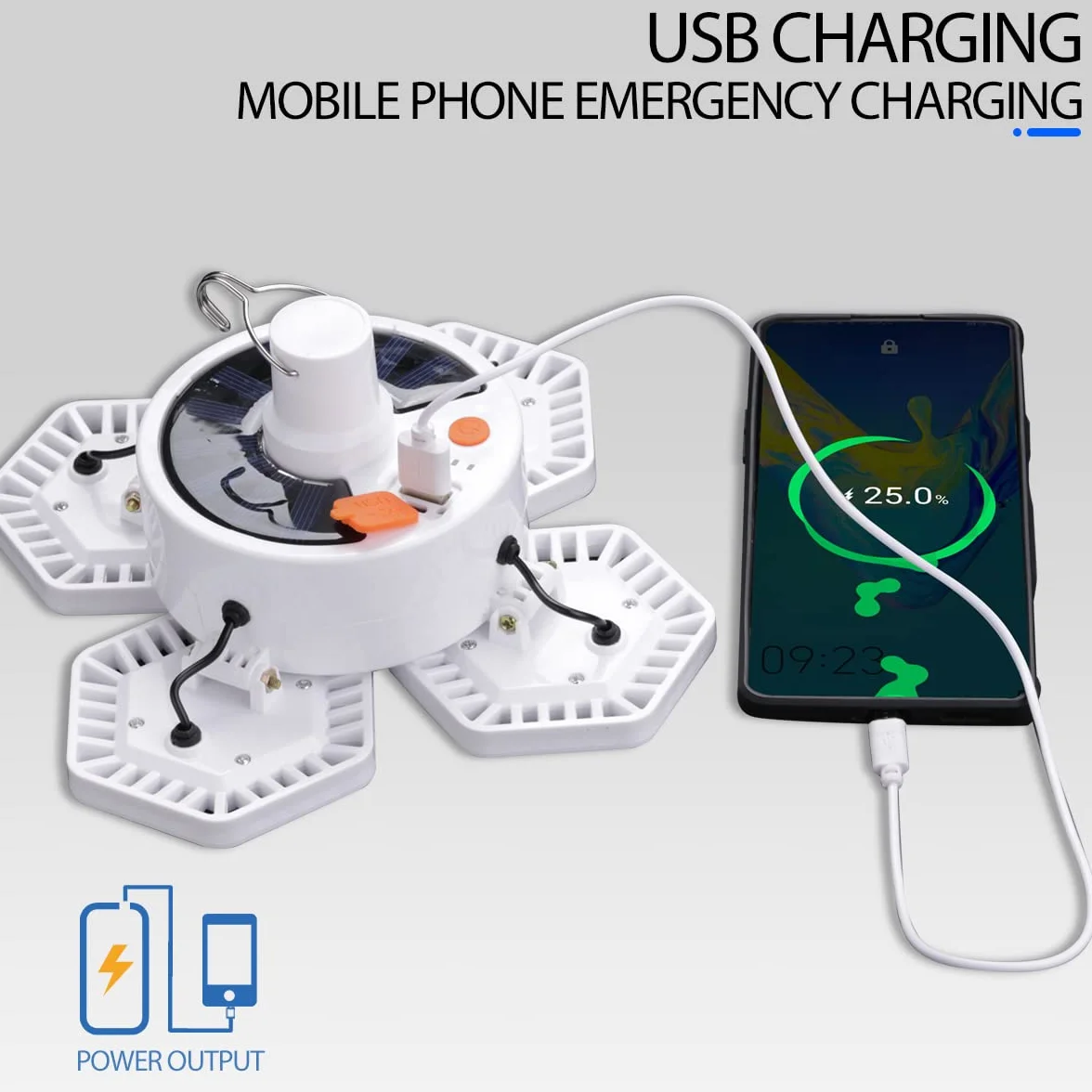 169 Lampa kempingowa LED, Solar Camping Licht Outdoor, USB Zelt Laterne Wiederaufladbar Faltbar, mit Fernbedienung Power Bank Hängende Arbeitslicht Camp Lampe 5 Modi Wasserdicht 360° Hell 5000 Lumen