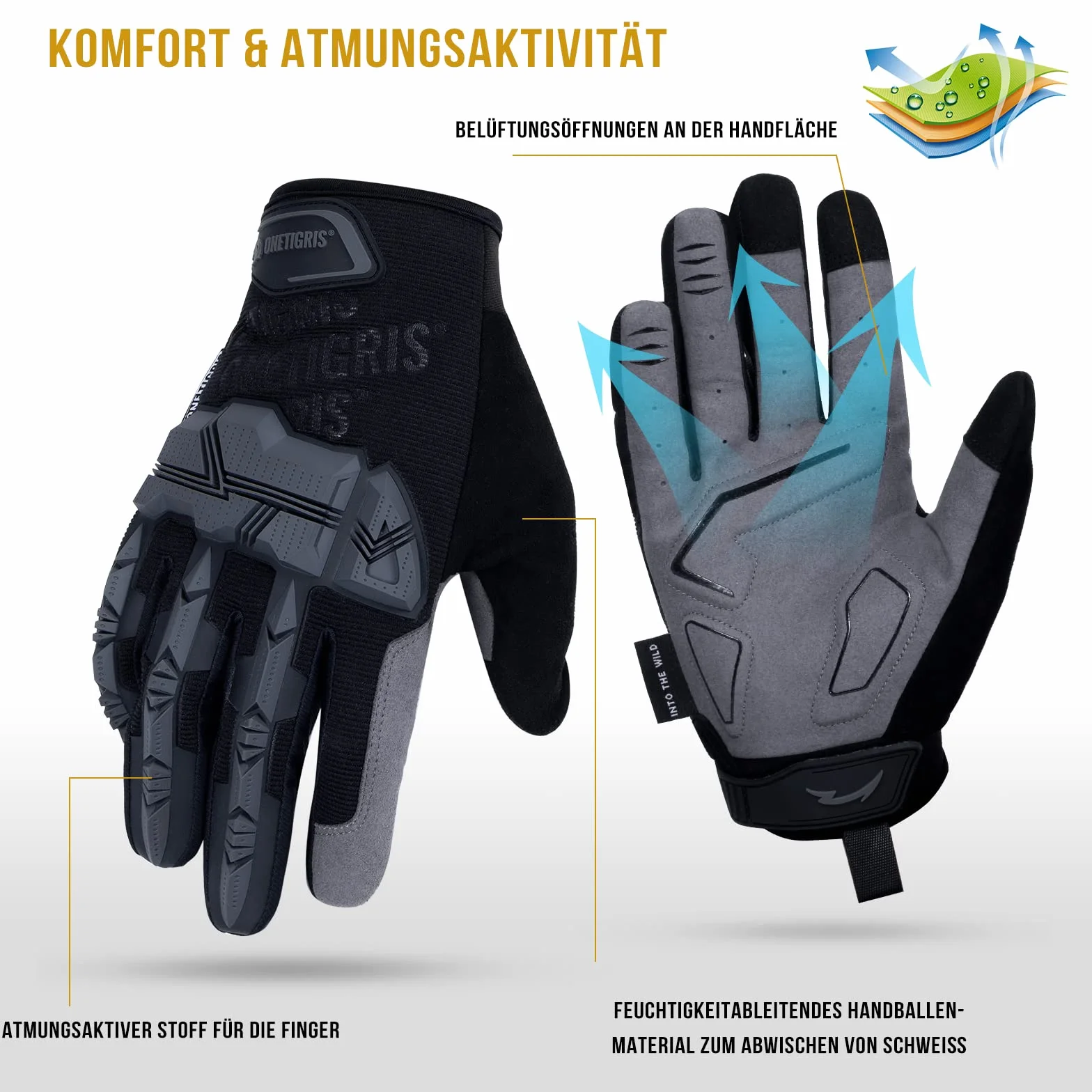 OneTigris Taktische Rękawice Militarne Dotykowe Rękawice Motocyklowe Outdoor Motocross Rękawice Wspinaczkowe dla Airsoft Paintball Wędrowanie Polowanie Kolarstwo