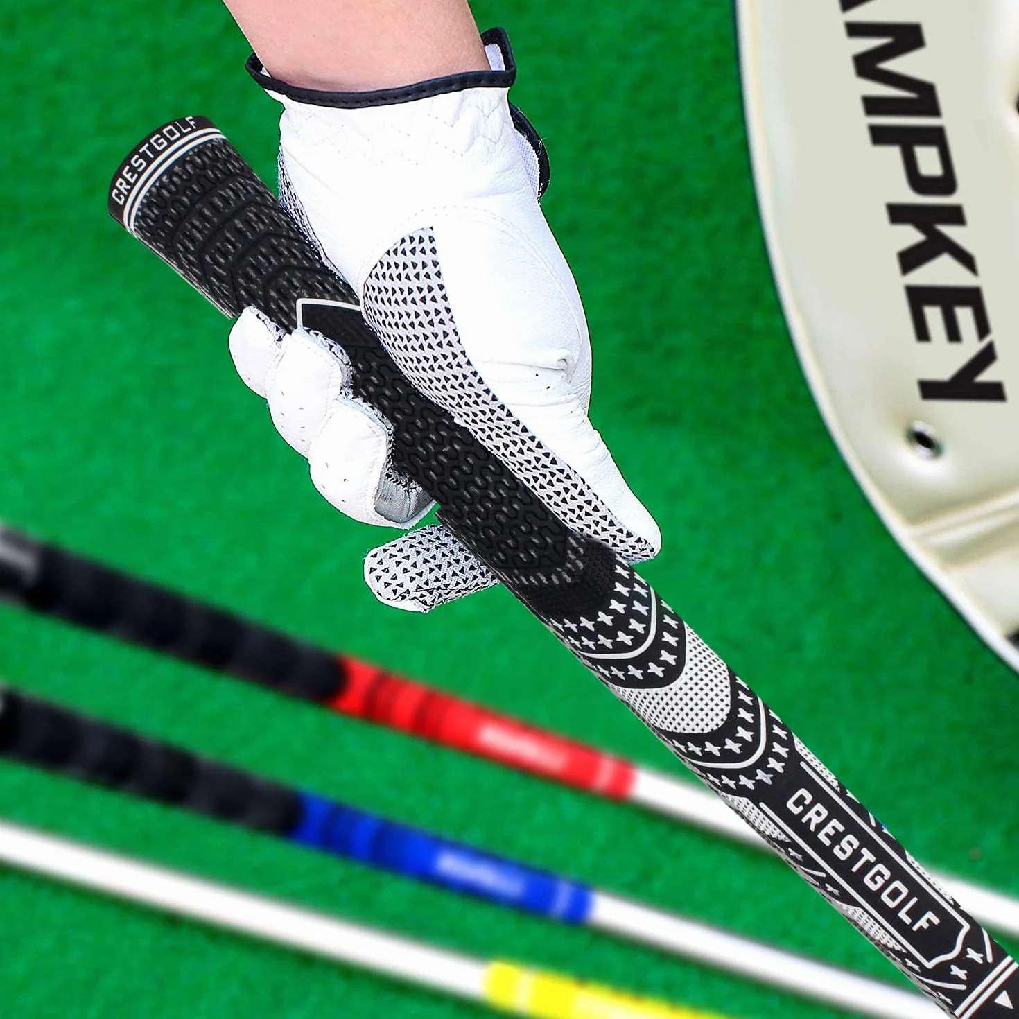 CRESTGOLF zaktualizowane wieloskładnikowe uchwyty golfowe do klubów golfowych zestaw 13 sztuk, więcej antypoślizgowe, ekologiczna technologia przędzy bawełnianej, średni rozmiar lub standardowy rozmiar dla Ciebie