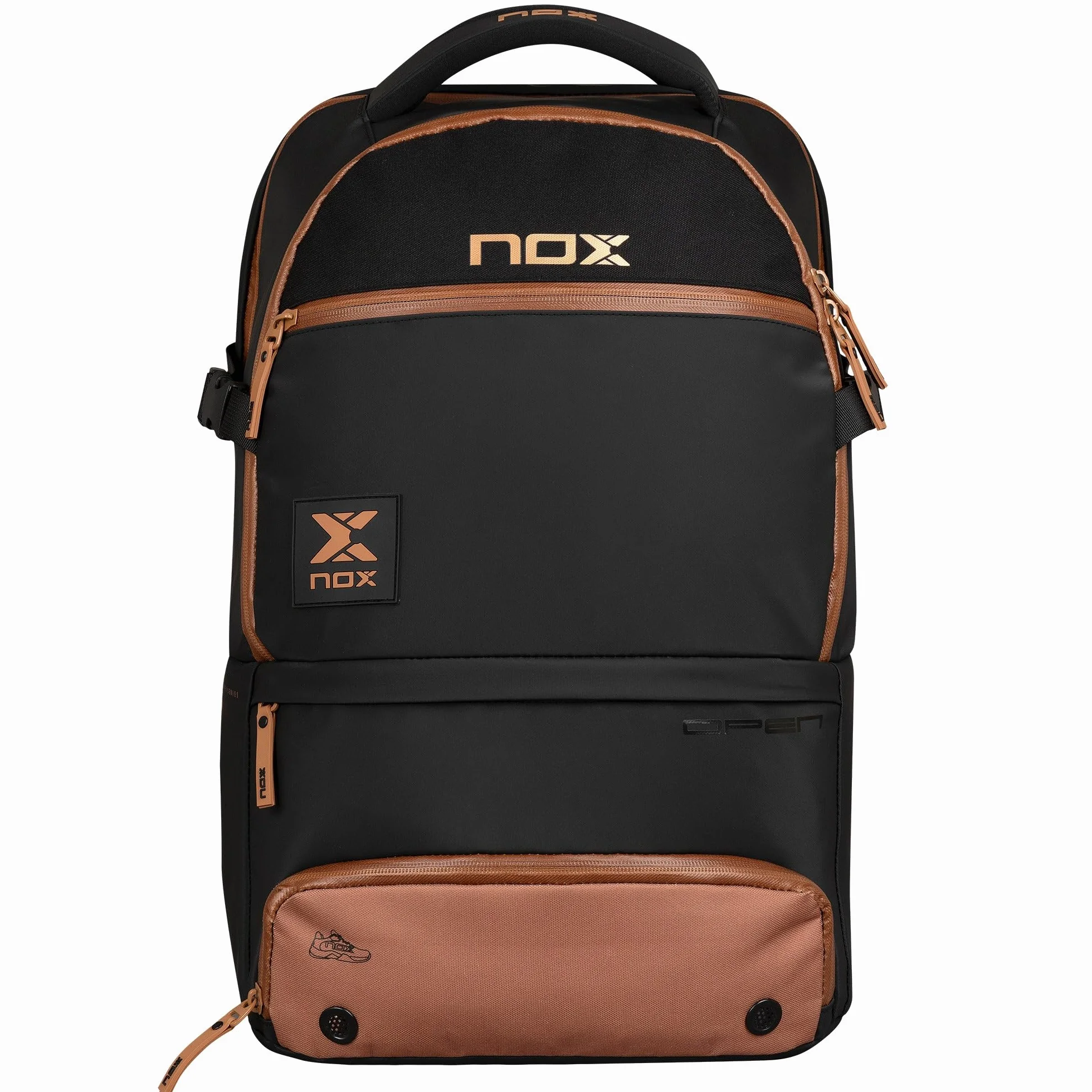 NOX Plecak LUXURY OPEN SERIES czarny/brązowy