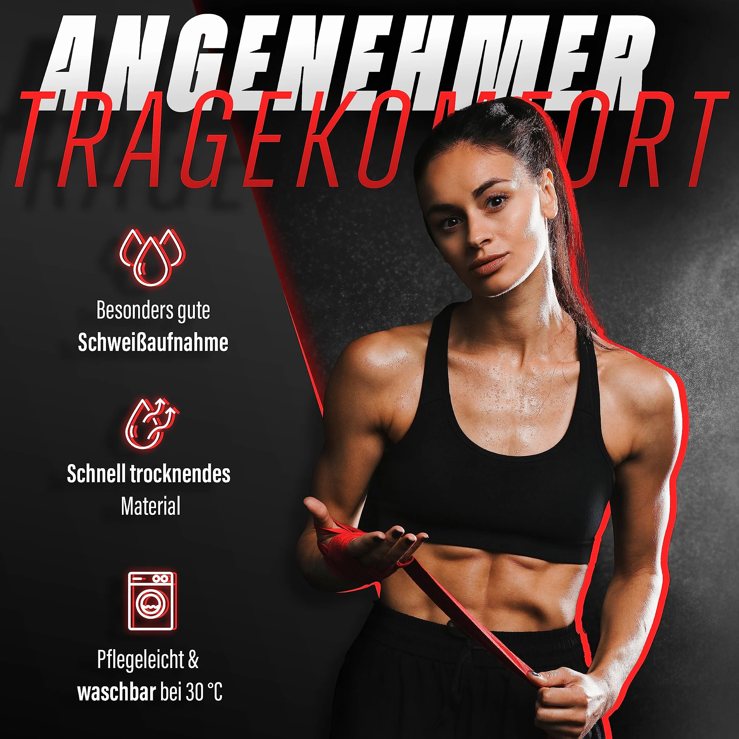 [4 m bandaże bokserskie z pętlą na kciuk – półelastyczne rękawice bokserskie z bardzo szerokim zapięciem na rzepy – bandaż bokserski do boksu, MMA, kickboxingu – bandaż bokserski