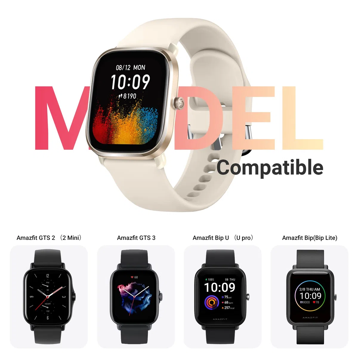 Higgs 5 Pack 20 mm pasek kompatybilny z paskiem Amazfit GTS 4 2 Mini/GTS 2 2e 3 4 dla kobiet i mężczyzn, Cinturini Amazfit Bip U pro/Bip 3 Pro/Bip S Lite/Bip Lite, miękkie silikonowe bransoletki sportowe różowe
