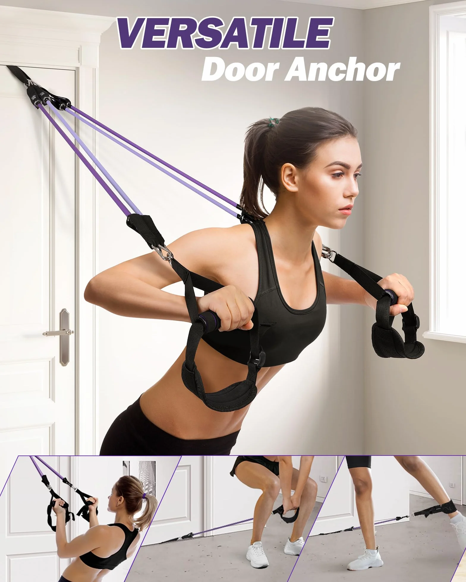 ALongSong Pilates Bar Kit z 6 elastycznymi gumkami do mięśni 30/40/50LBS, wielofunkcyjny drążek do pilatesu z piłką do jogi i solidną klamrą regulacyjną do ćwiczeń w domu