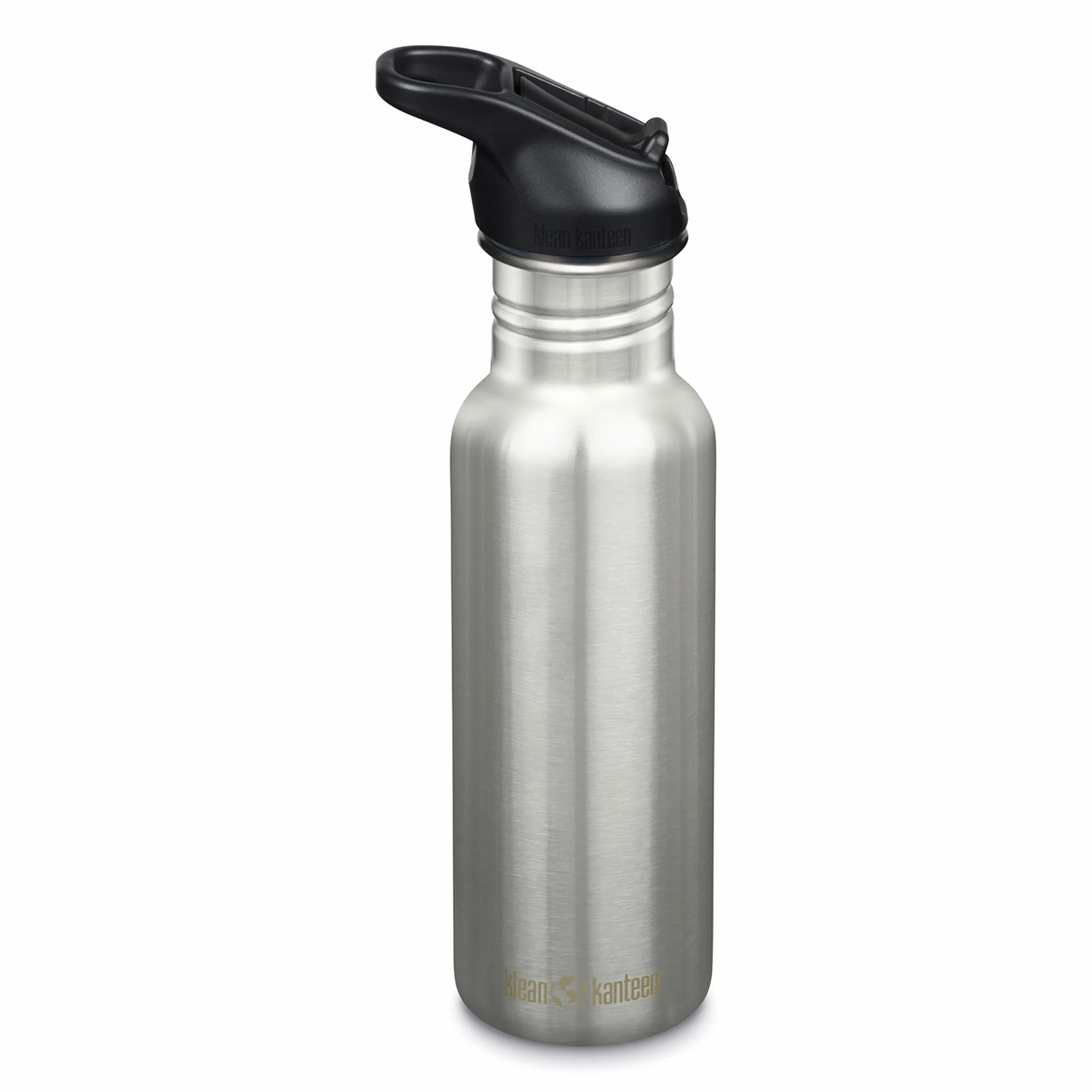 Klean Kanteen 1011186 butelka na napoje rowerowe Classic Narrow (Flip Sport) z zamknięciem ze stali nierdzewnej w kolorze szczotkowanej stali nierdzewnej o pojemności 532 ml