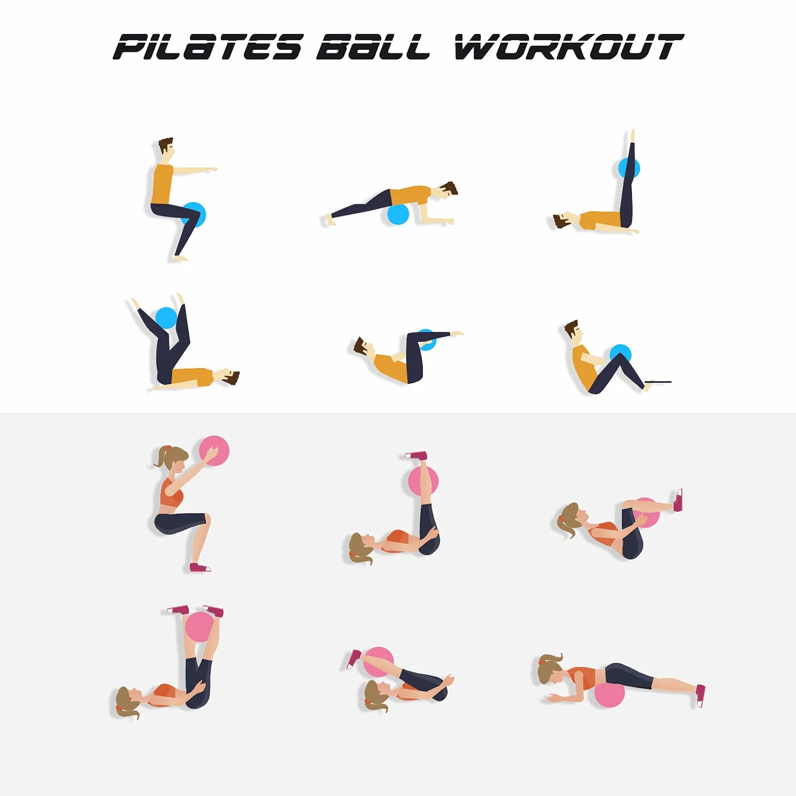Cikyner Miękka piłka do pilatesu, 23-25 cm, mała piłka gimnastyczna z nadmuchiwaną słomką, do pilatesu, jogi, treningu całego ciała, poprawy równowagi w domu, na siłowni i w biurze
