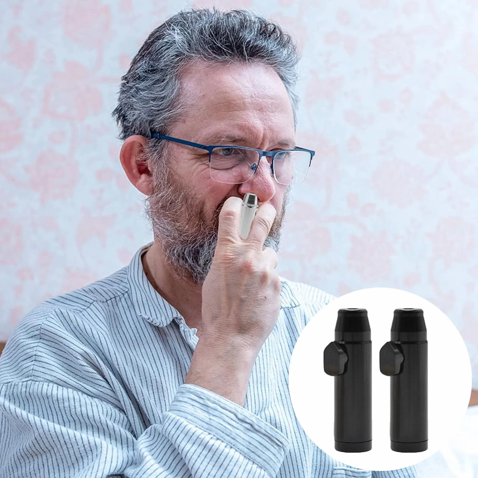 gotyou Sniff Snuff Snuff Sniffer Sniffer dozownik do tabaki, 2 sztuki, dla miłośników tabaki na świeżym powietrzu, w podróży (czarny)