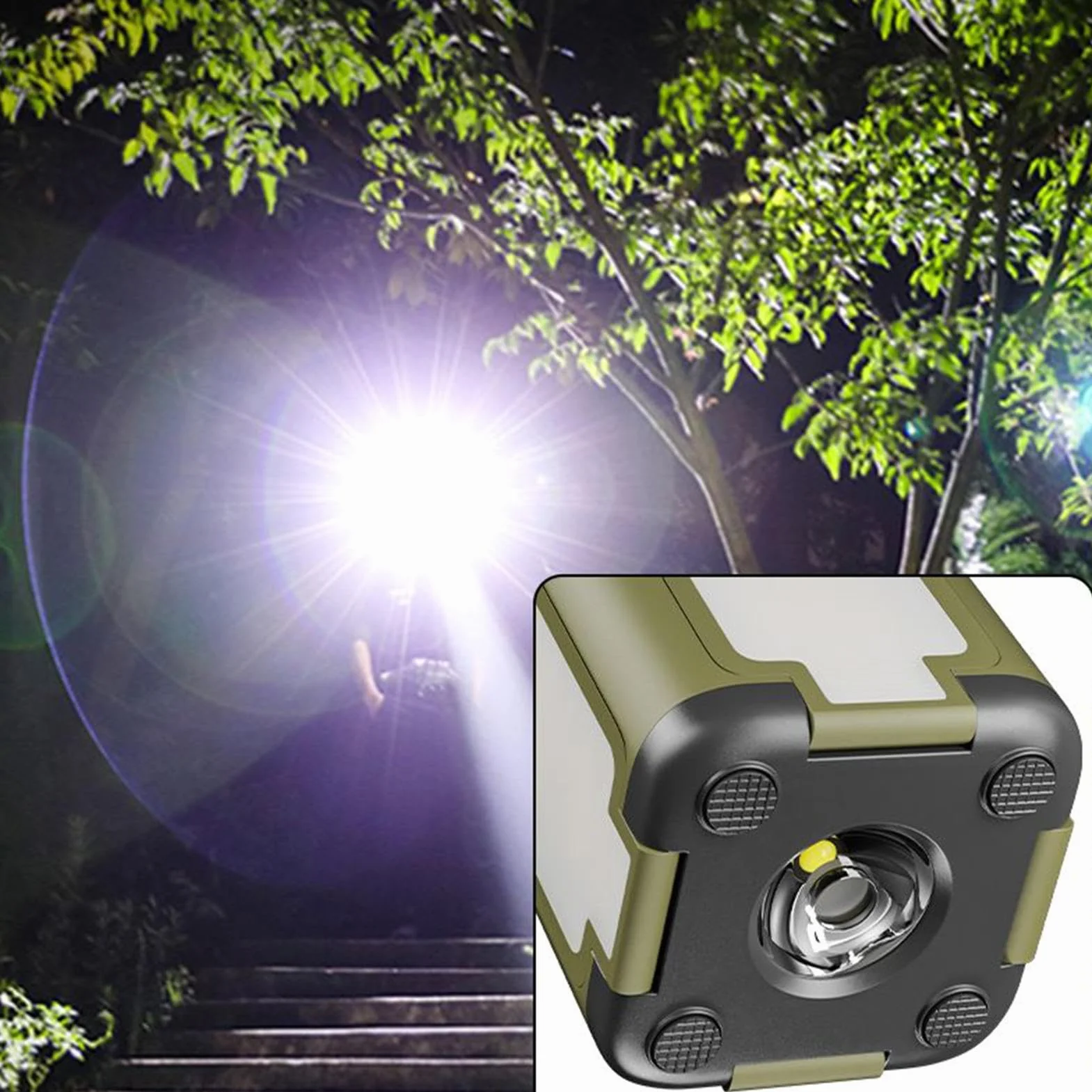 Camping Lamp LED Foldable Dimmable Rechargeable USB Battery Bright Light for Outdoor Activities 4.72x2.76x2.76in