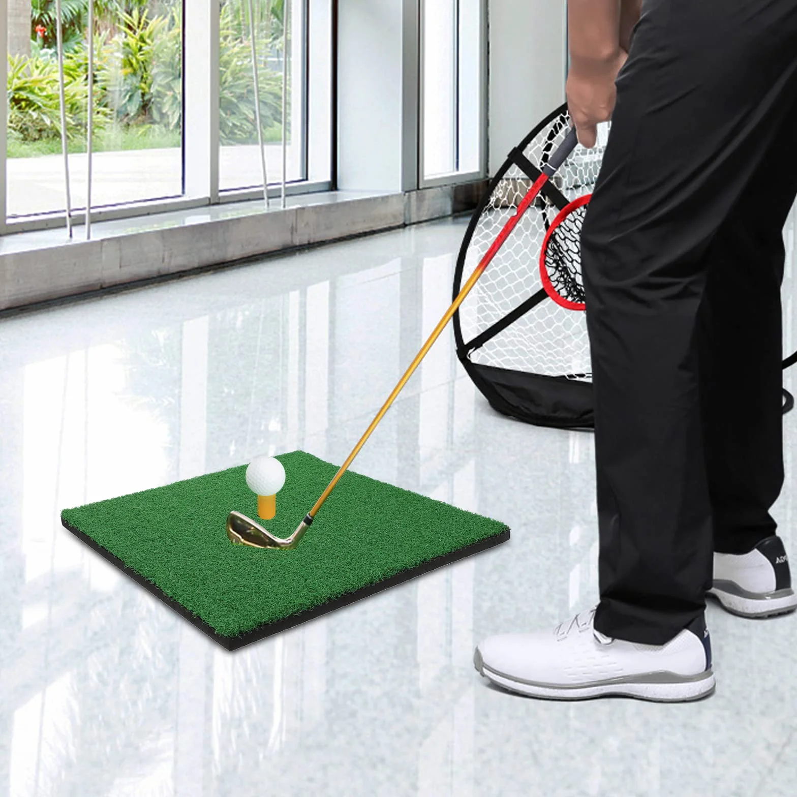 30 x 30 cm mata do ćwiczeń golfowych, przenośna mata do gry w golfa, do ćwiczeń golfowych, treningu chippingu, huśtawki golfowej w ogrodzie lub garażu