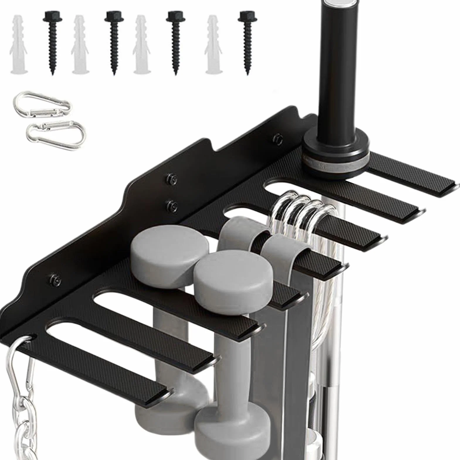 Heavy Duty Barbell Hanger, Barbell Wall Storage Rack, Gym Barbell Holder, Space Saving Weight Bar Holder, Wall Mount Barbell Organizer, Innovative Design, Strong Material Durability For Gym