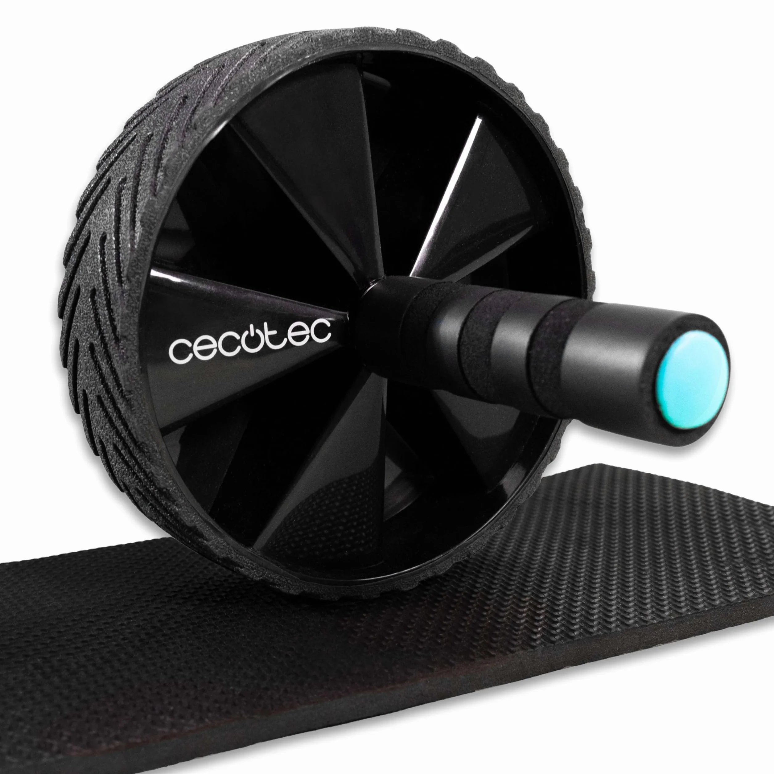 Cecotec Małe koło brzuszne DrumFit AB Wheel, trening funkcjonalny, antypoślizgowe uchwyty ComfortFit i SweatProof, gumowa mata EVA, SilenceFit, maks. 200 kg