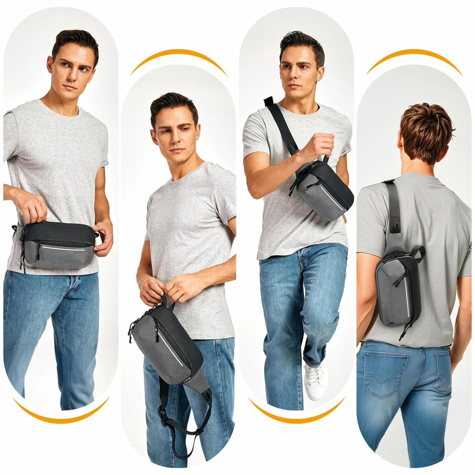 Huntvp Torba nerka dla mężczyzn i kobiet sportowa torba na ramię Fanny Pack Bag z regulowanym paskiem Unisex Rozszerzalna wodoodporna torba na ramię do pieszych wycieczek kolarskich Trekking na