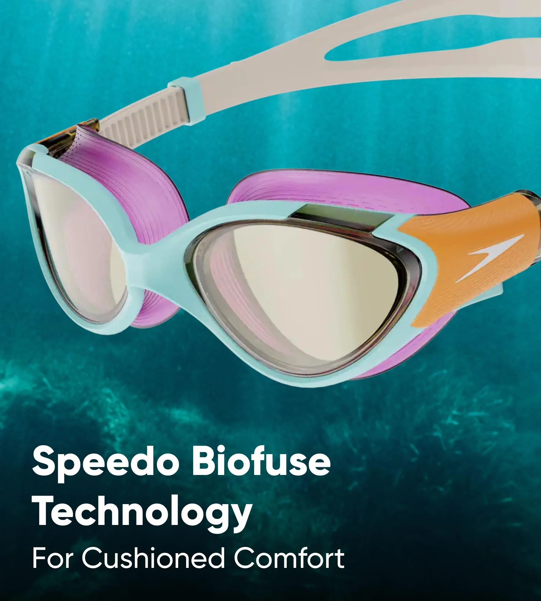 Speedo Gogle pływackie Kobiety Biofuse 2.0 Swimming Goggles | Female Design | Patented Adjust Mechanism | Anti-fog | Anti-leak | Comfort Fit (1 w zestawie)