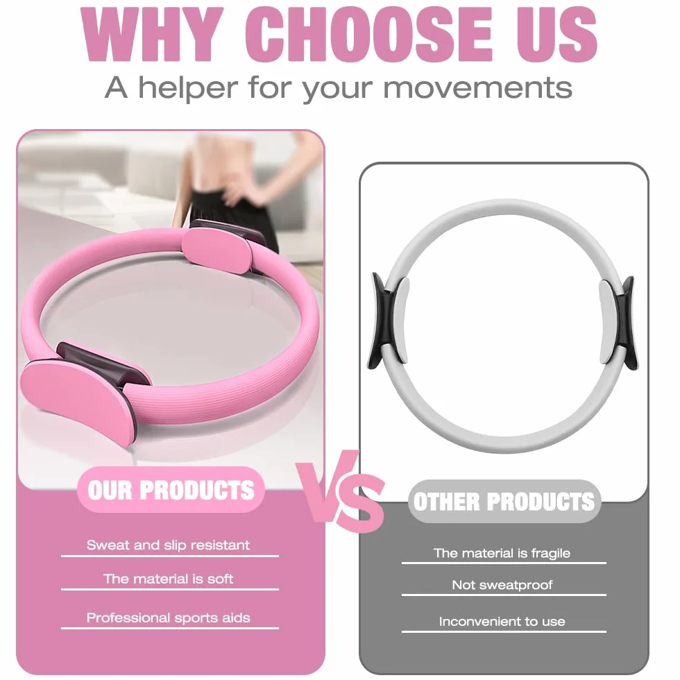 Mineup Zestaw pierścieni do pilates, 5 sztuk zestawu pilates essentials dla kobiet z piłką do jogi, pasem do jogi i paskami fitness, pierścień pilates, pierścień pilates yoga do domu, jogi, siły i