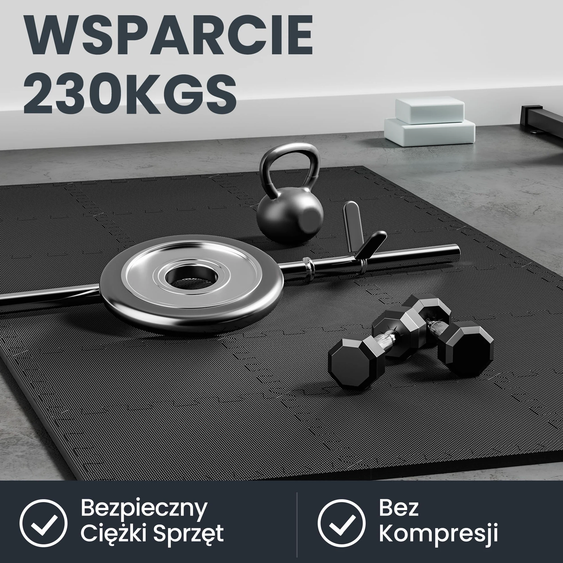 Ultrasport Mata Podłogowa Puzzle, Grube Piankowe Maty na Siłownię Domową, do Garażu, Szklarni i jako Podłoga Gumowa, Mata Ochronna na Siłownię, 18 Sztuk