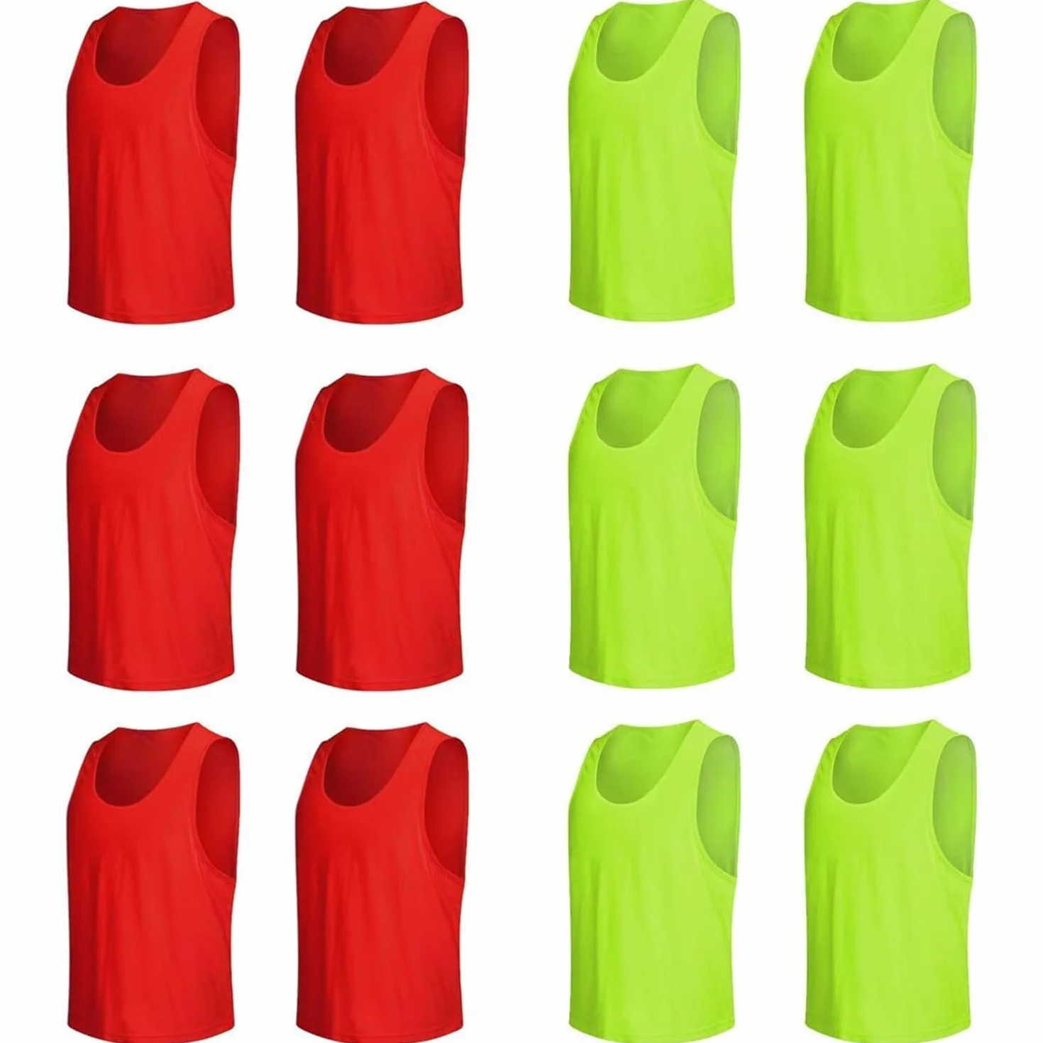 Senston Soccer Bibs Jersey Nylon Mesh Sports Pinnies Team Scriming Kamizelki treningowe - Piłka nożna/Siatkówka/Koszykówka Bibs (12 szt.)