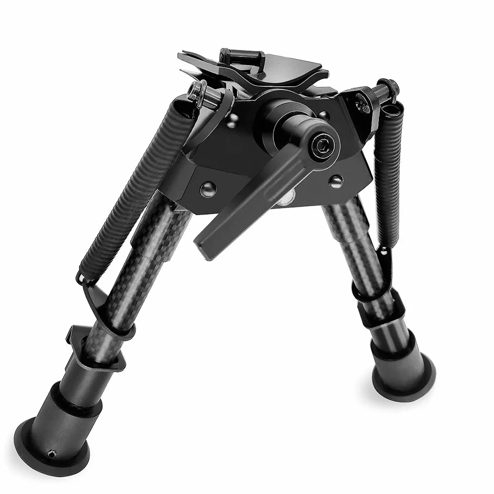 15-23 cm regulacji wysokości Bipod Carbon do broń Taktyczne dwójnóg składane nacięte nogi obrotowe z dźwignią blokującą