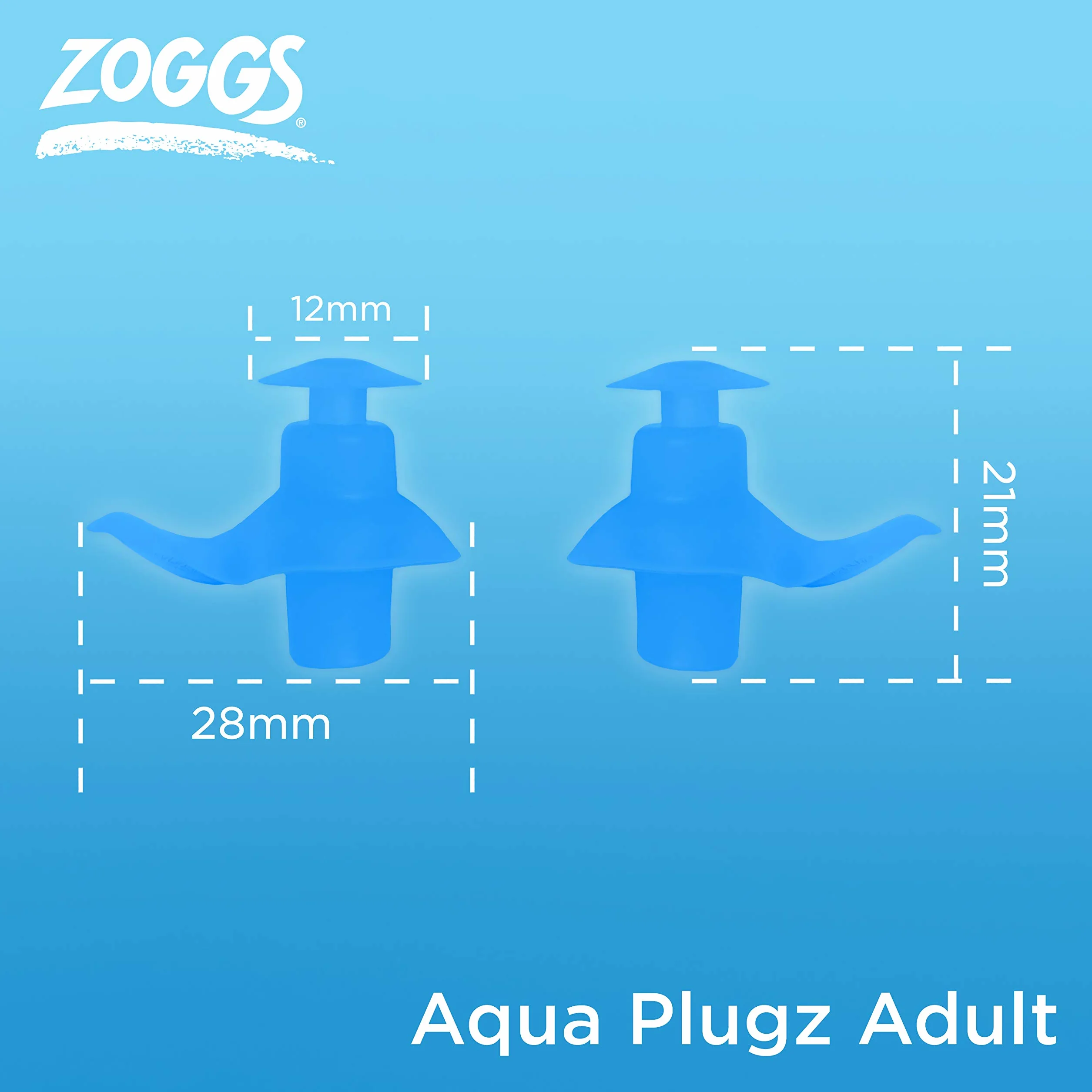 Zoggs Aqua Plugz, zatyczki do uszu do pływania, silikonowe zatyczki do uszu wielokrotnego użytku