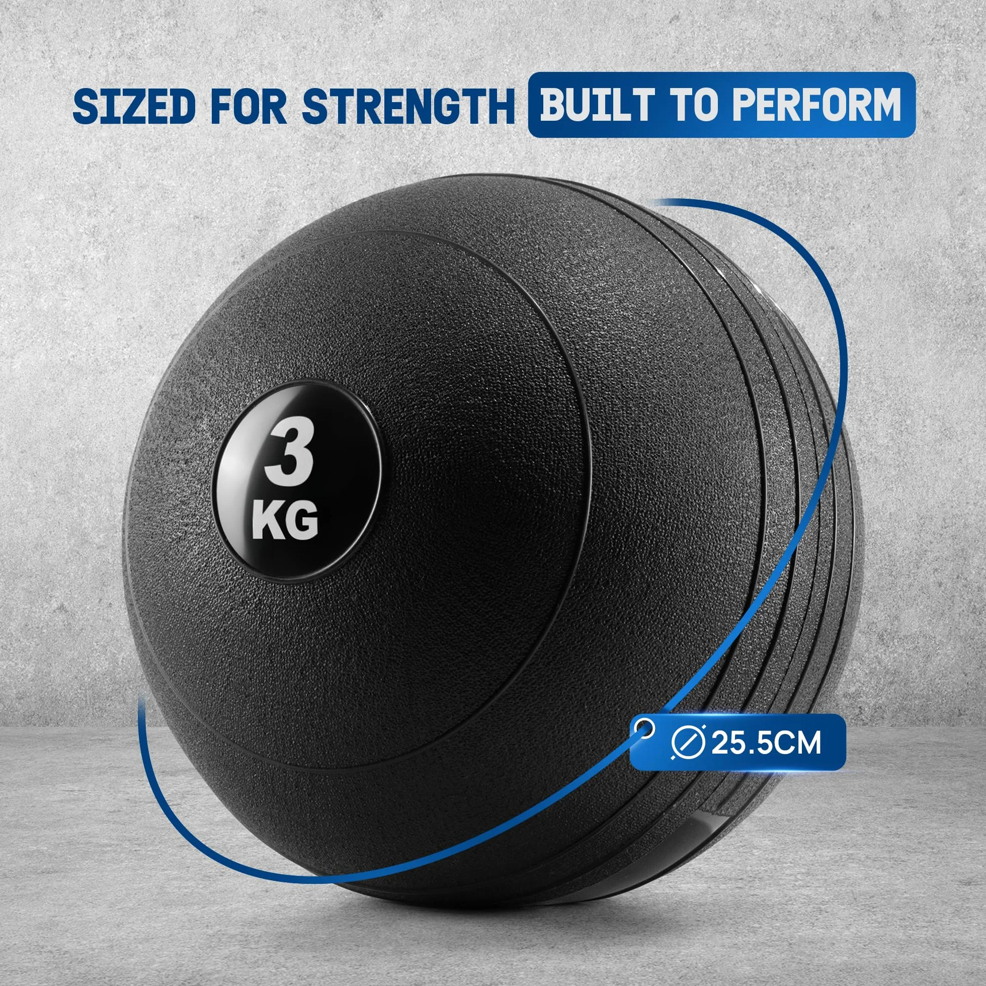 Yes4All DSRD Slam Balls 3 kg, czarna, piłka medyczna wypełniona piaskiem, bez odbijania, odpowiednia do treningu i treningu siłowego