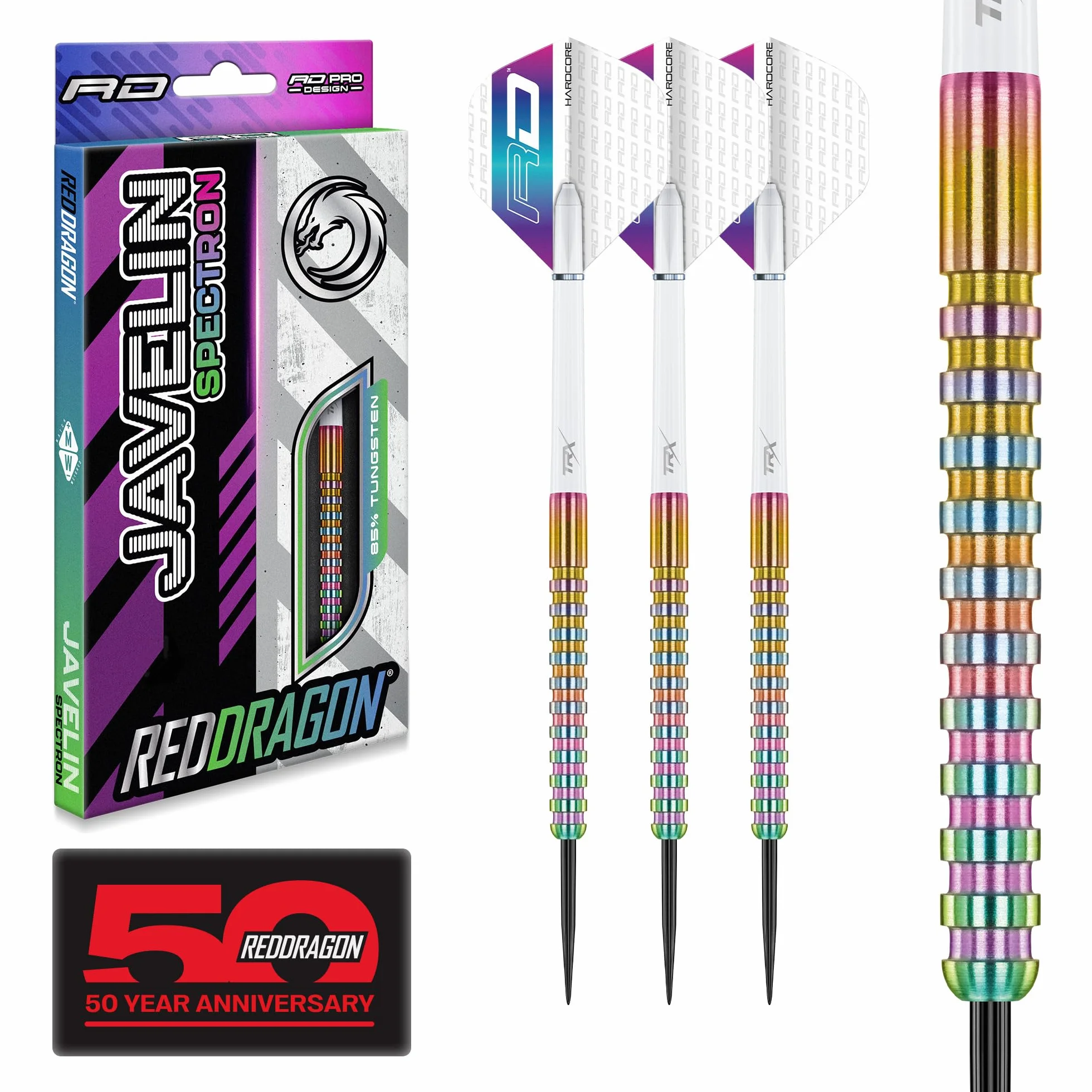 RED DRAGON Javelin Spectron Premium Wolframowe rzutki z lotkami i łodygami
