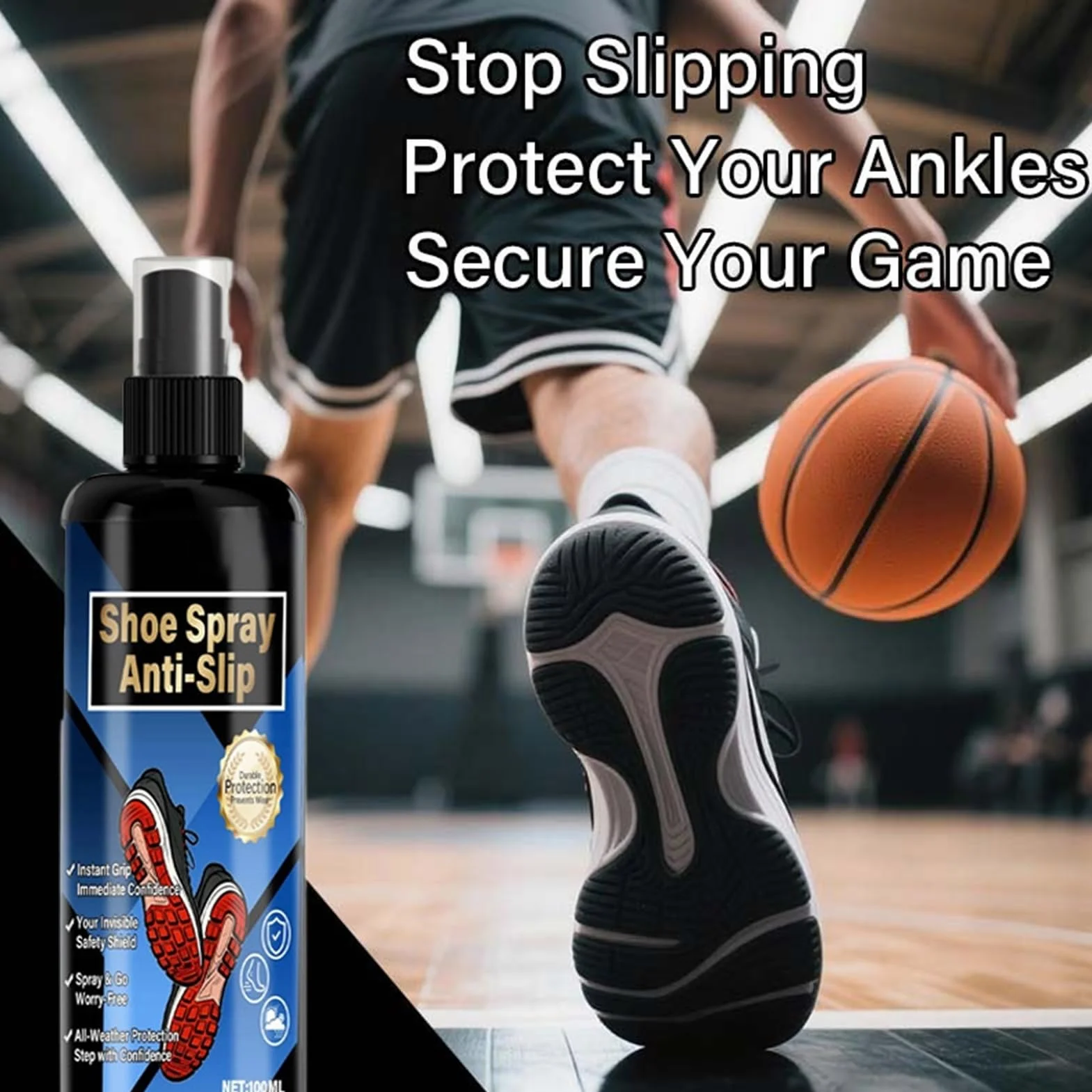 Spray Przyczepno?? Obuwia Koszykarskiego - 100ml ?rodek Zwi?kszaj?cy Przyczepno?? Obuwia,?rodek Antypo?lizgowy Dla - Dla Butów Do Koszykówki Golfa Pi? No?nej Tenisa Siatkówki
