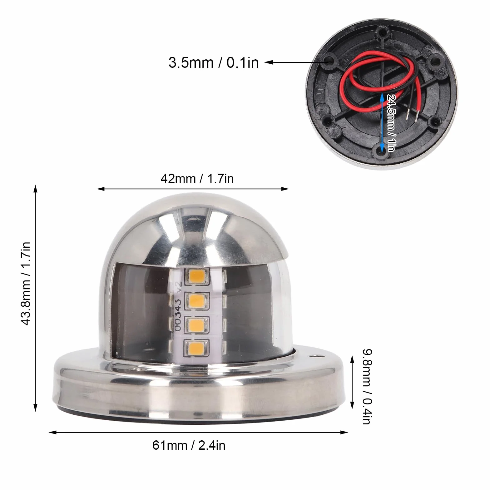 Światła Kotwiczne do łodzi, 12 V 135° IP66 Morskie światła Nawigacyjne LED do łodzi Wodoodporna Morska Nawigacyjna Światła na Dziobie łodzi Morskich do Jachtów Morskich